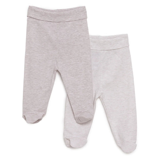 HelloBaby Unisex 2 Piece Footed Bottom - Beige - mezetto ebebek ebebek