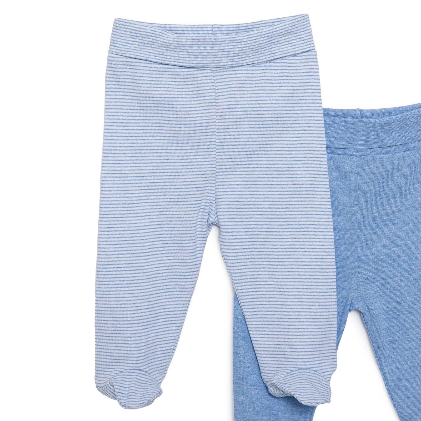 HelloBaby Unisex 2 Piece Footed Bottom - Blue - mezetto ebebek ebebek