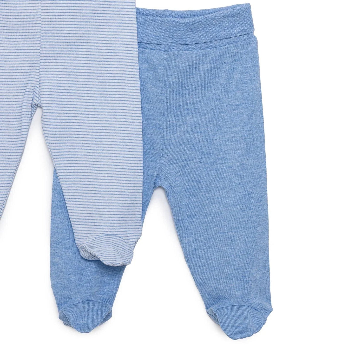 HelloBaby Unisex 2 Piece Footed Bottom - Blue - mezetto ebebek ebebek