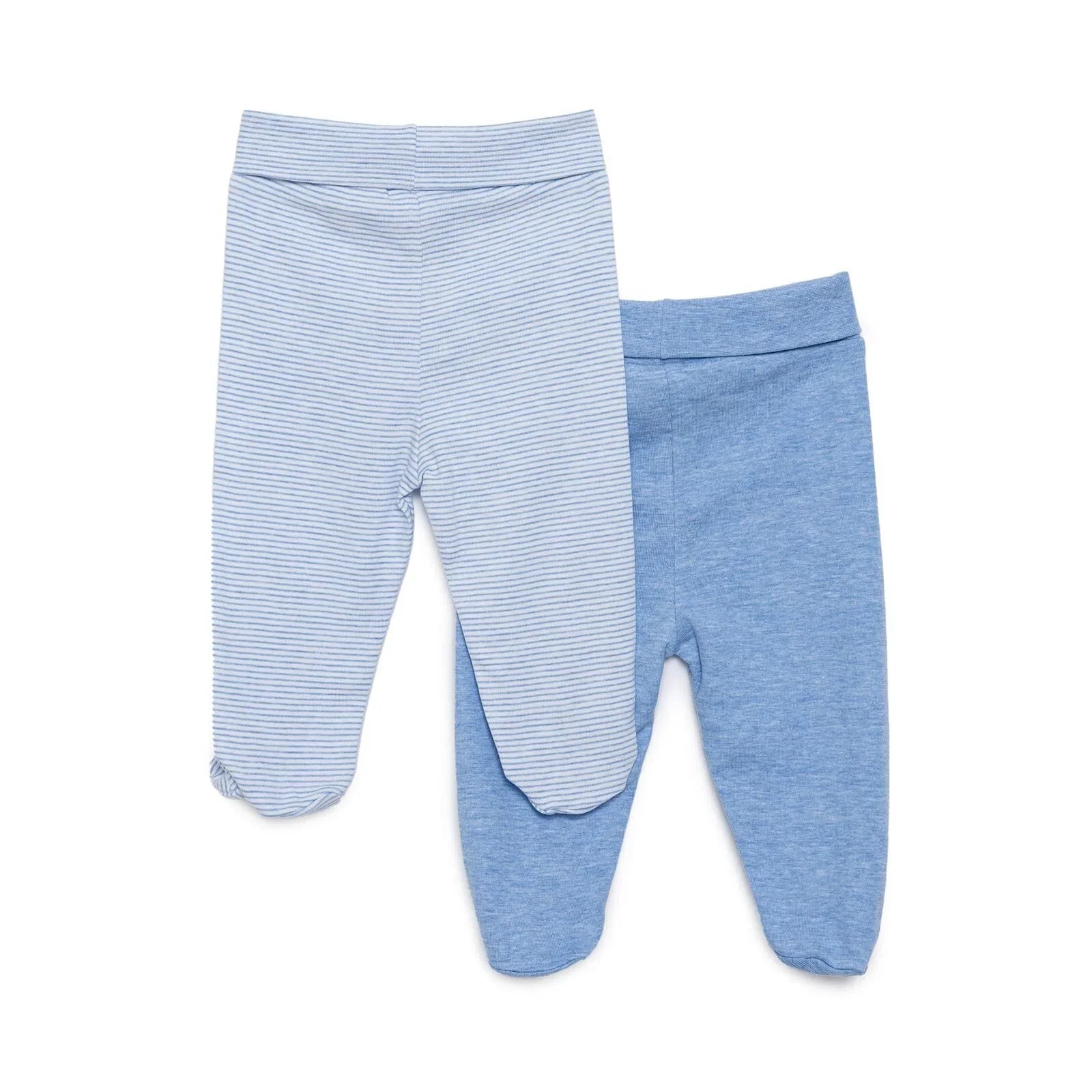 HelloBaby Unisex 2 Piece Footed Bottom - Blue - mezetto ebebek ebebek