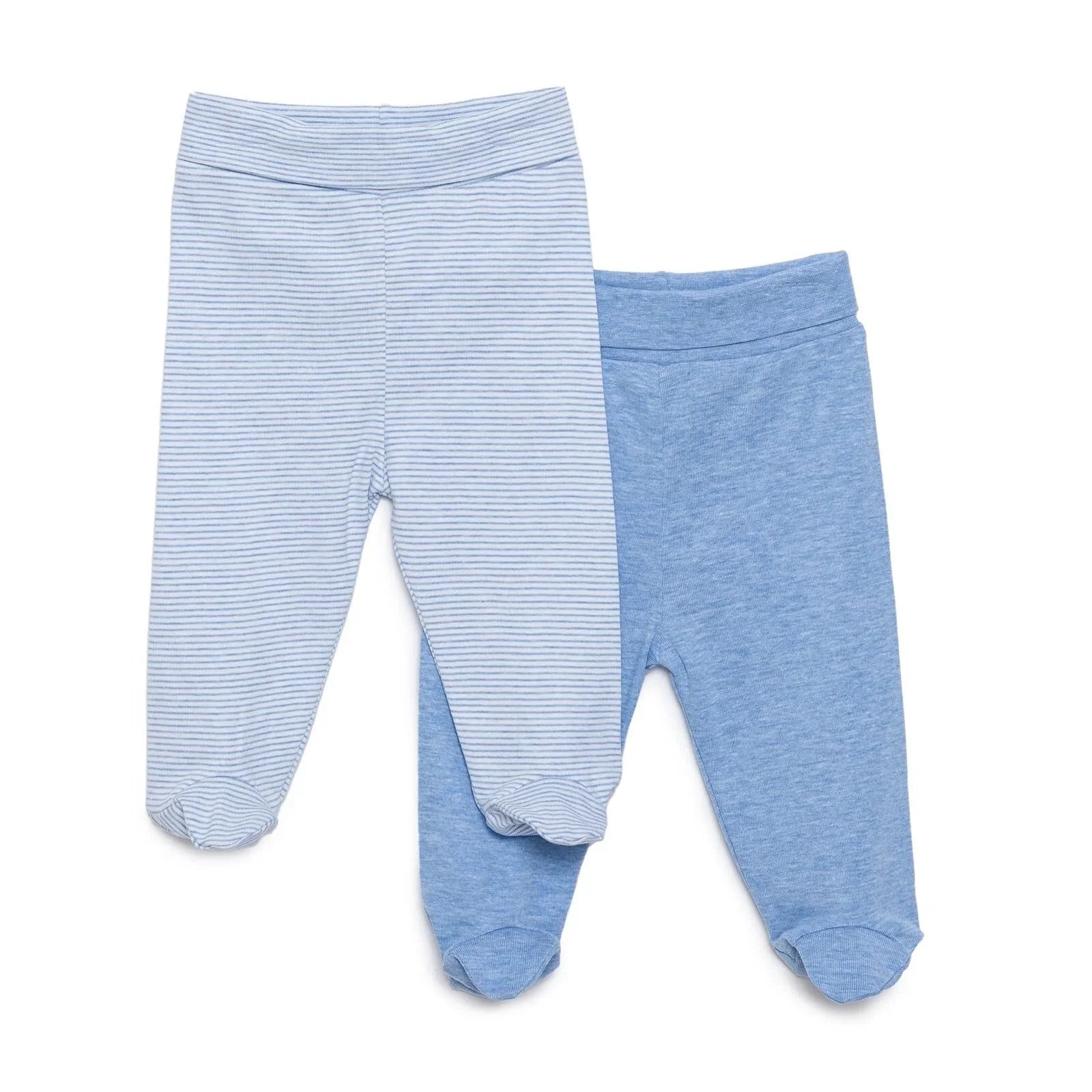 HelloBaby Unisex 2 Piece Footed Bottom - Blue - mezetto ebebek ebebek