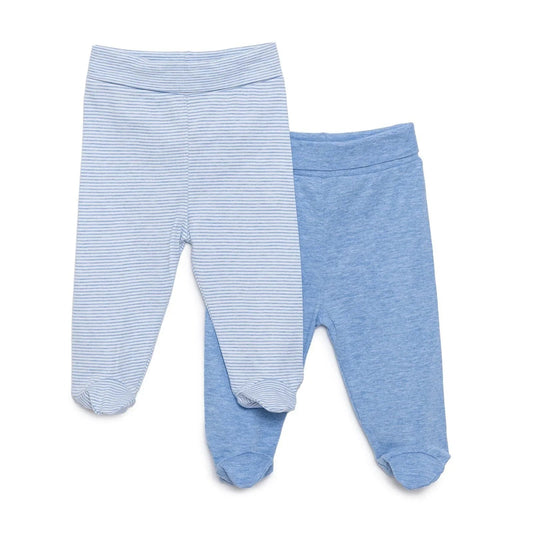HelloBaby Unisex 2 Piece Footed Bottom - Blue - mezetto ebebek ebebek