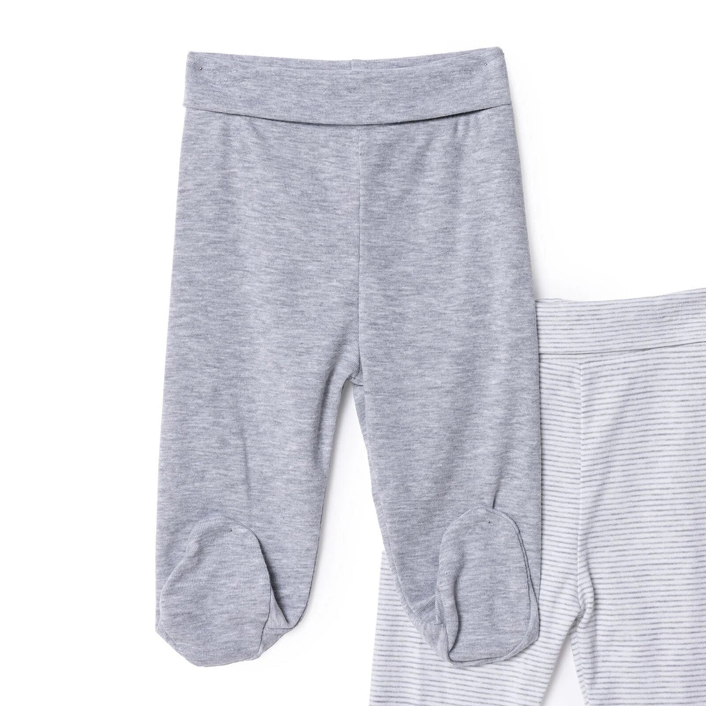 HelloBaby Unisex 2 Piece Footed Bottom - Snow Melange - mezetto ebebek ebebek