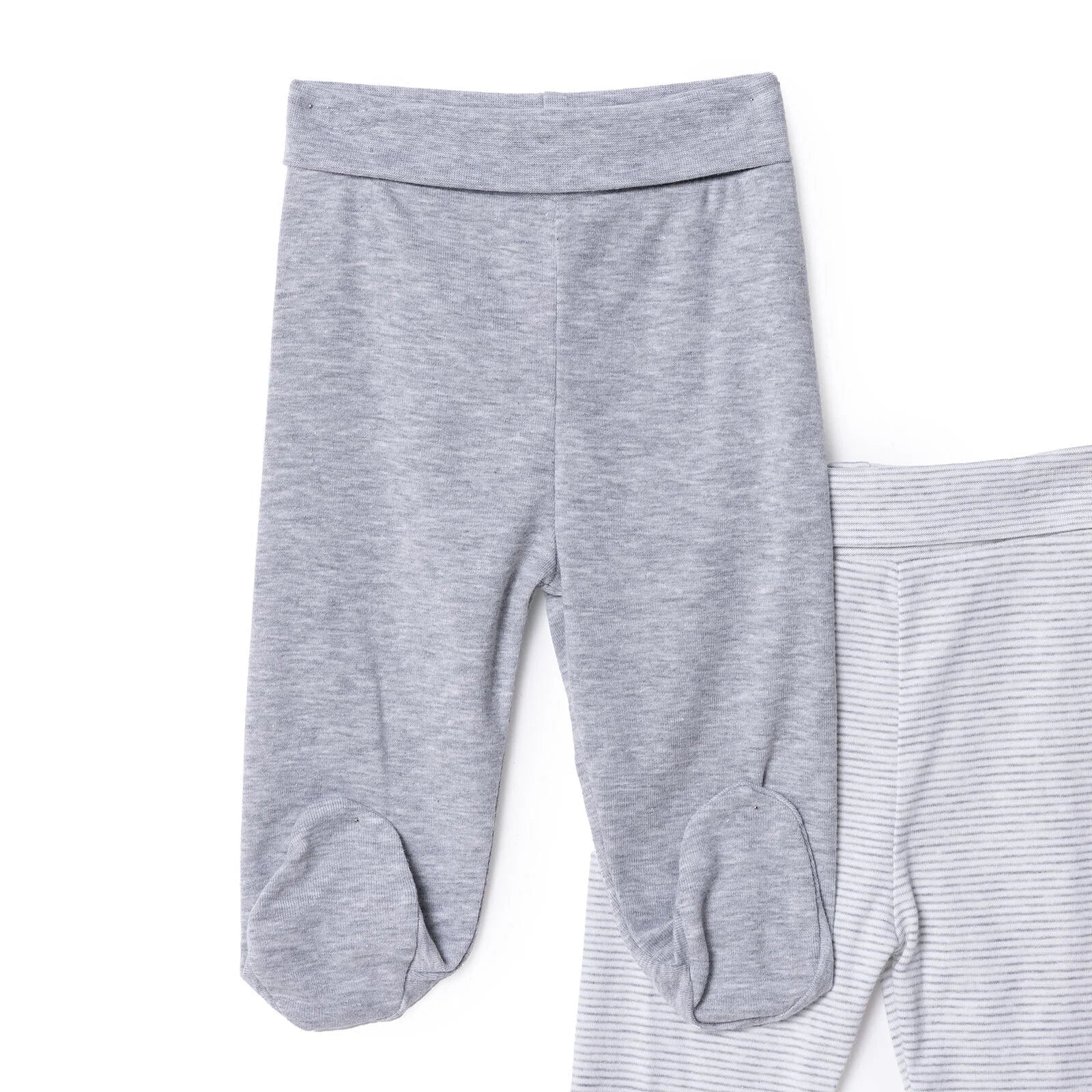 HelloBaby Unisex 2 Piece Footed Bottom - Snow Melange - mezetto ebebek ebebek