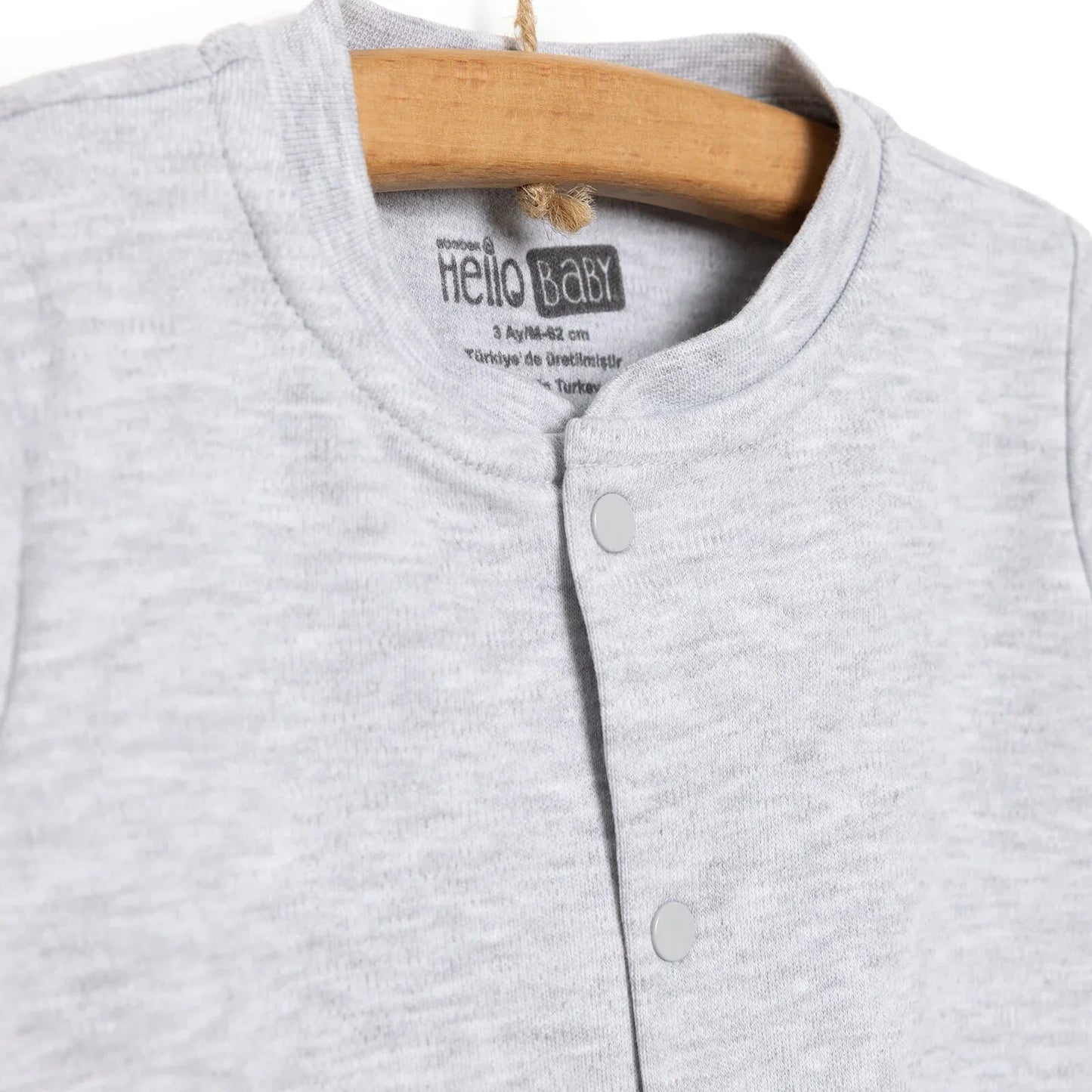 HelloBaby Unisex Baby Cardigan - Grey Melange - mezetto ebebek ebebek