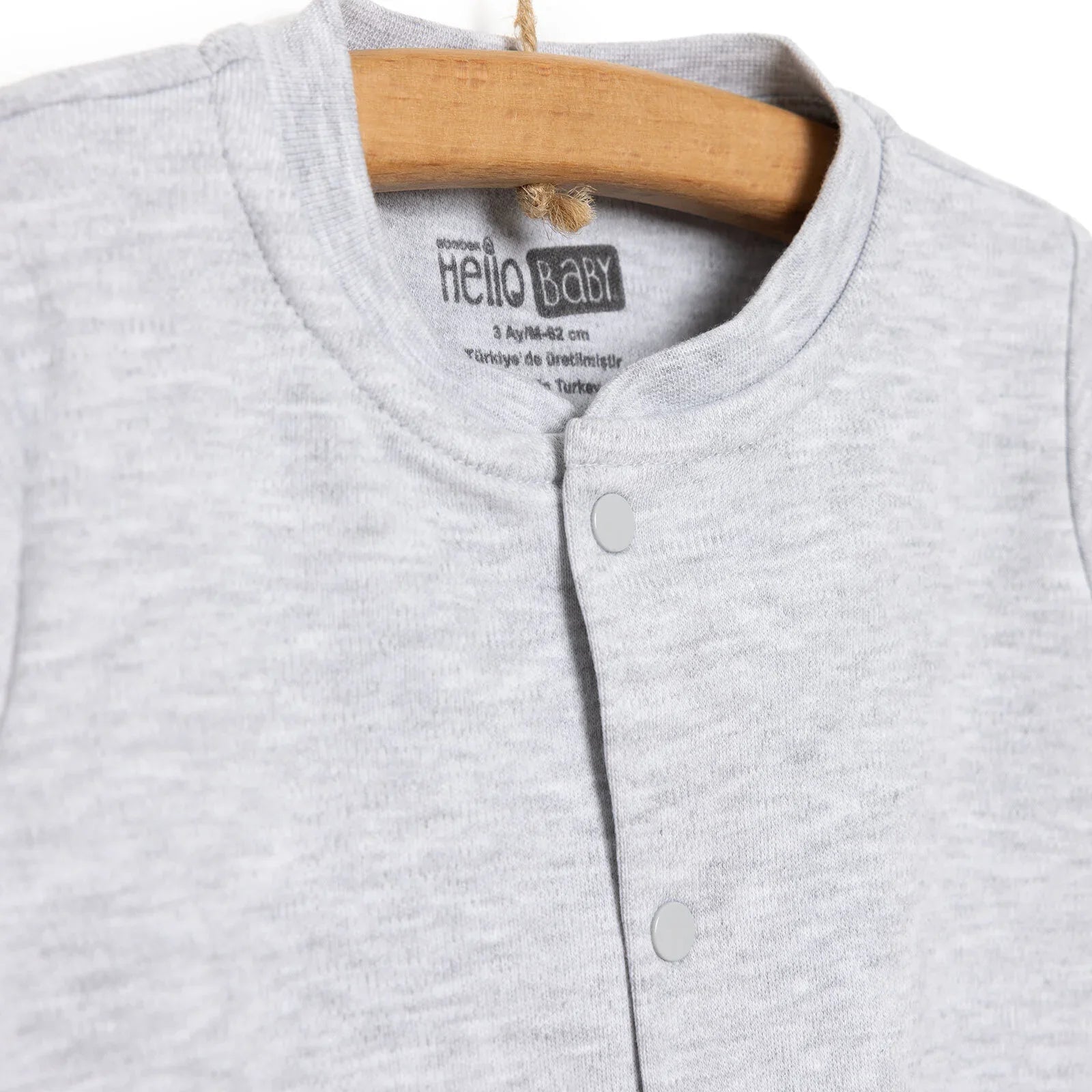 HelloBaby Unisex Baby Cardigan - Grey Melange - mezetto ebebek ebebek