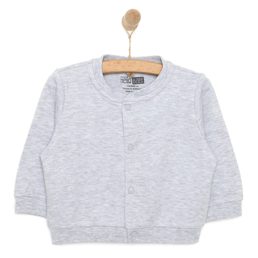 HelloBaby Unisex Baby Cardigan - Grey Melange - mezetto ebebek ebebek