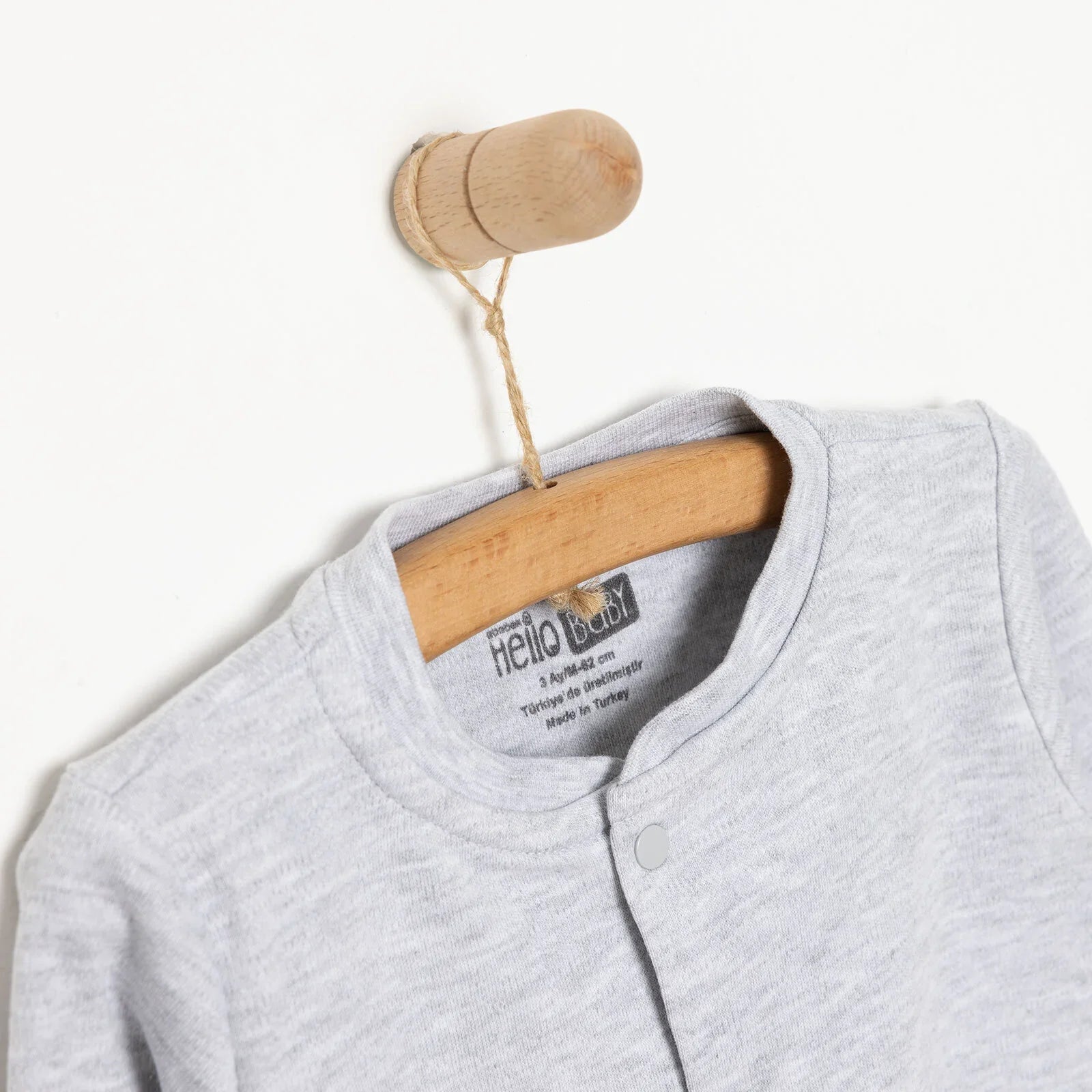 HelloBaby Unisex Baby Cardigan - Grey Melange - mezetto ebebek ebebek