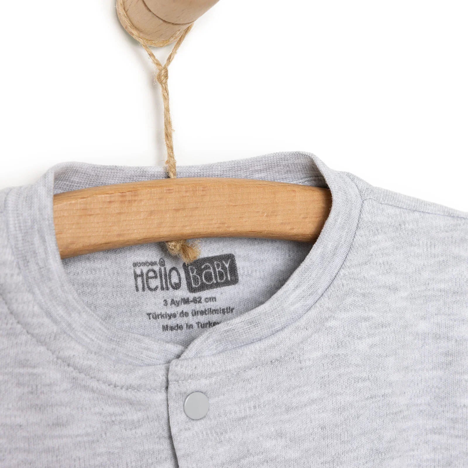 HelloBaby Unisex Baby Cardigan - Grey Melange - mezetto ebebek ebebek