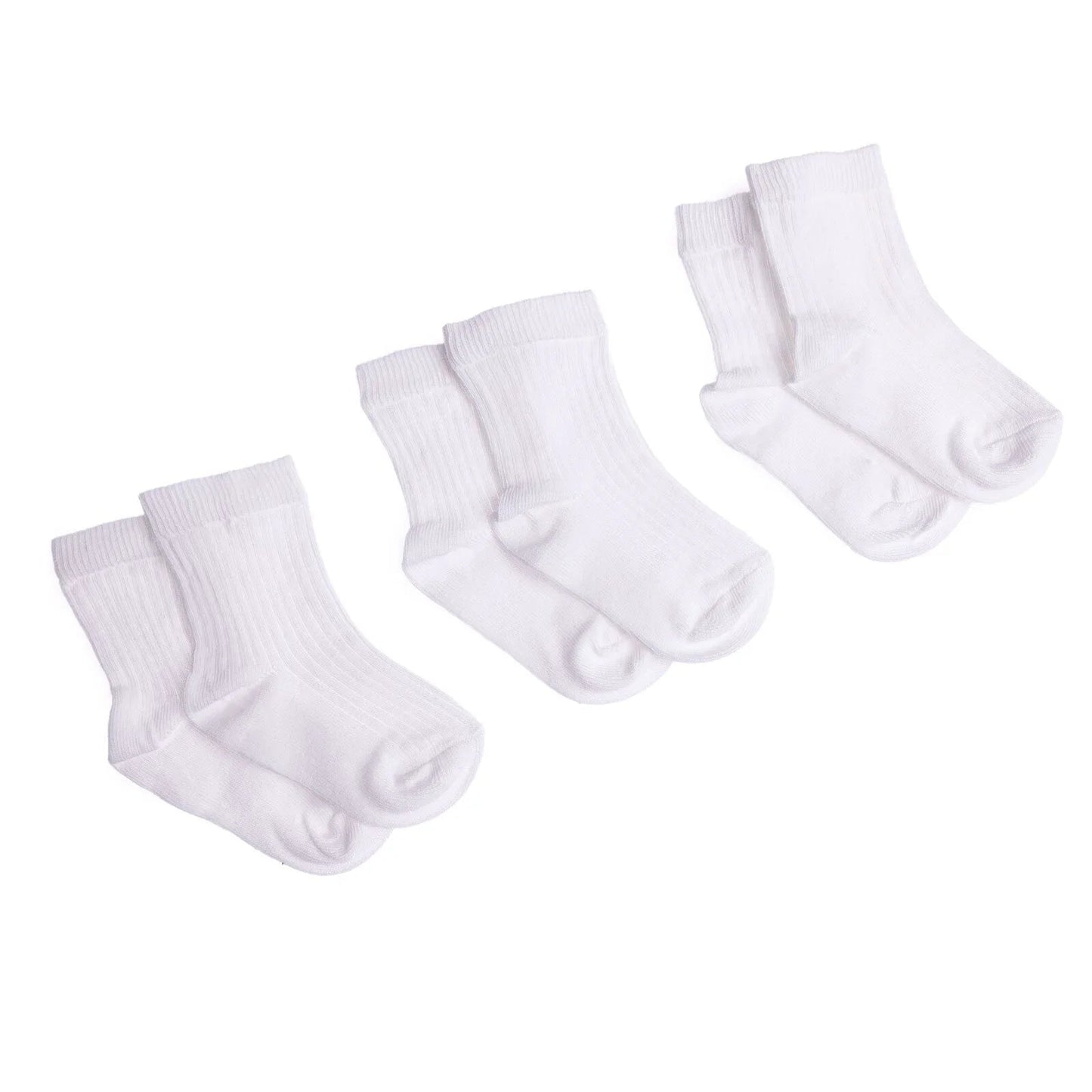 HelloBaby Unisex Baby Socks 3 Pack - White - mezetto ebebek ebebek