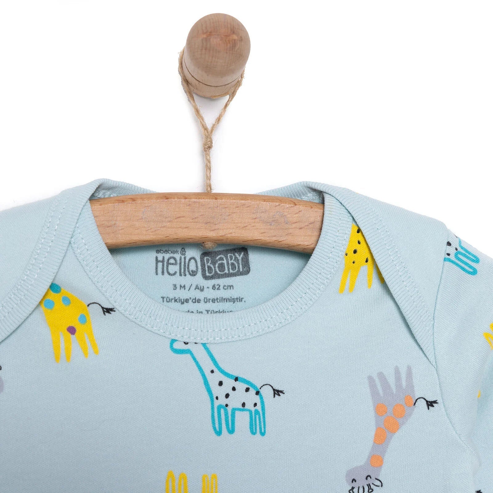 HelloBaby Unisex Body - Footless Bottom - Light Blue - mezetto ebebek ebebek