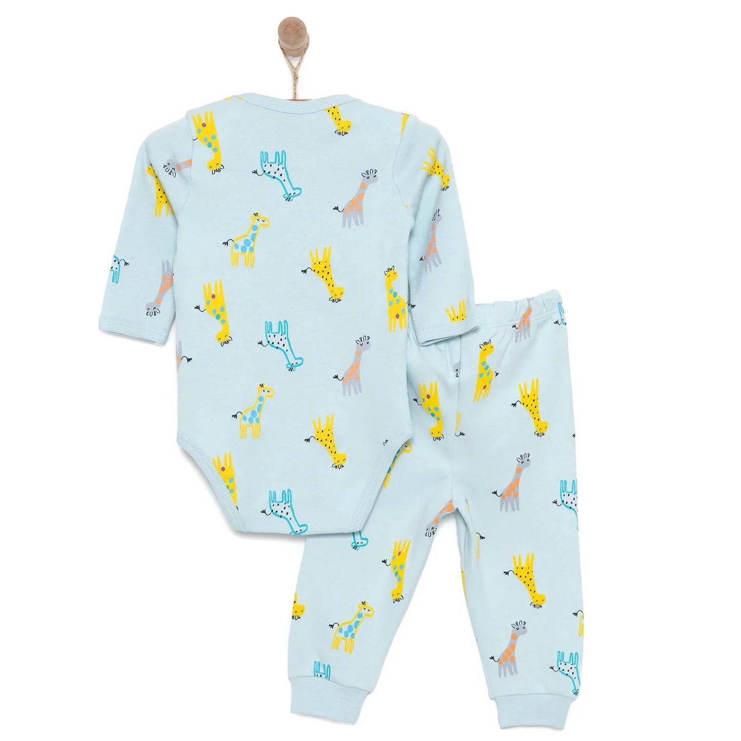 HelloBaby Unisex Body - Footless Bottom - Light Blue - mezetto ebebek ebebek