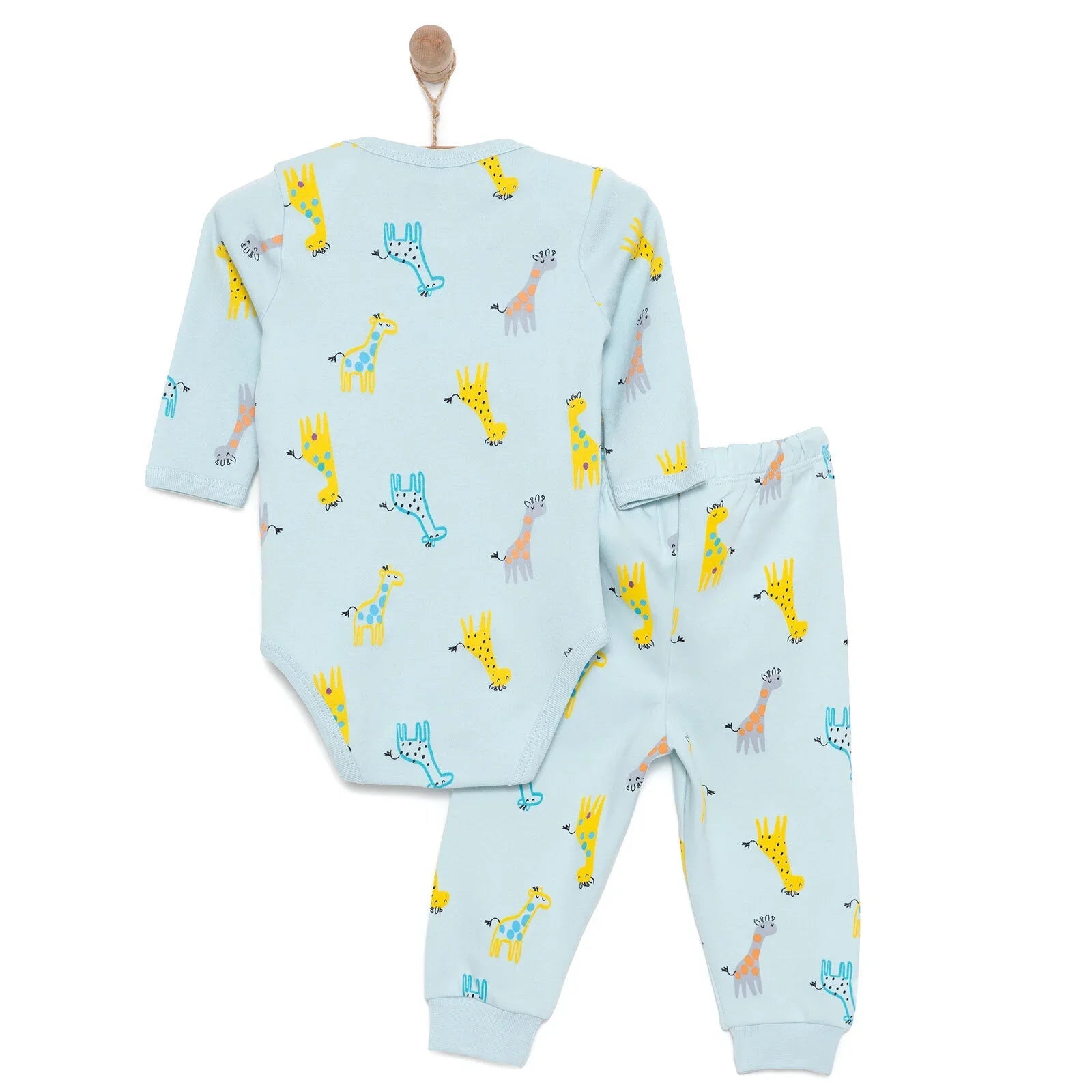 HelloBaby Unisex Body - Footless Bottom - Light Blue - mezetto ebebek ebebek