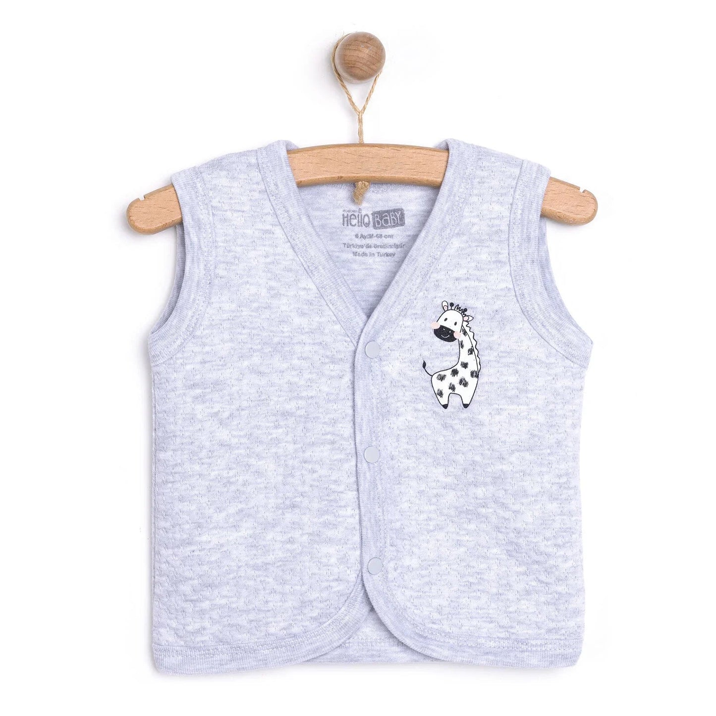 HelloBaby Unisex Classic Vest - Grey Melange - mezetto ebebek ebebek