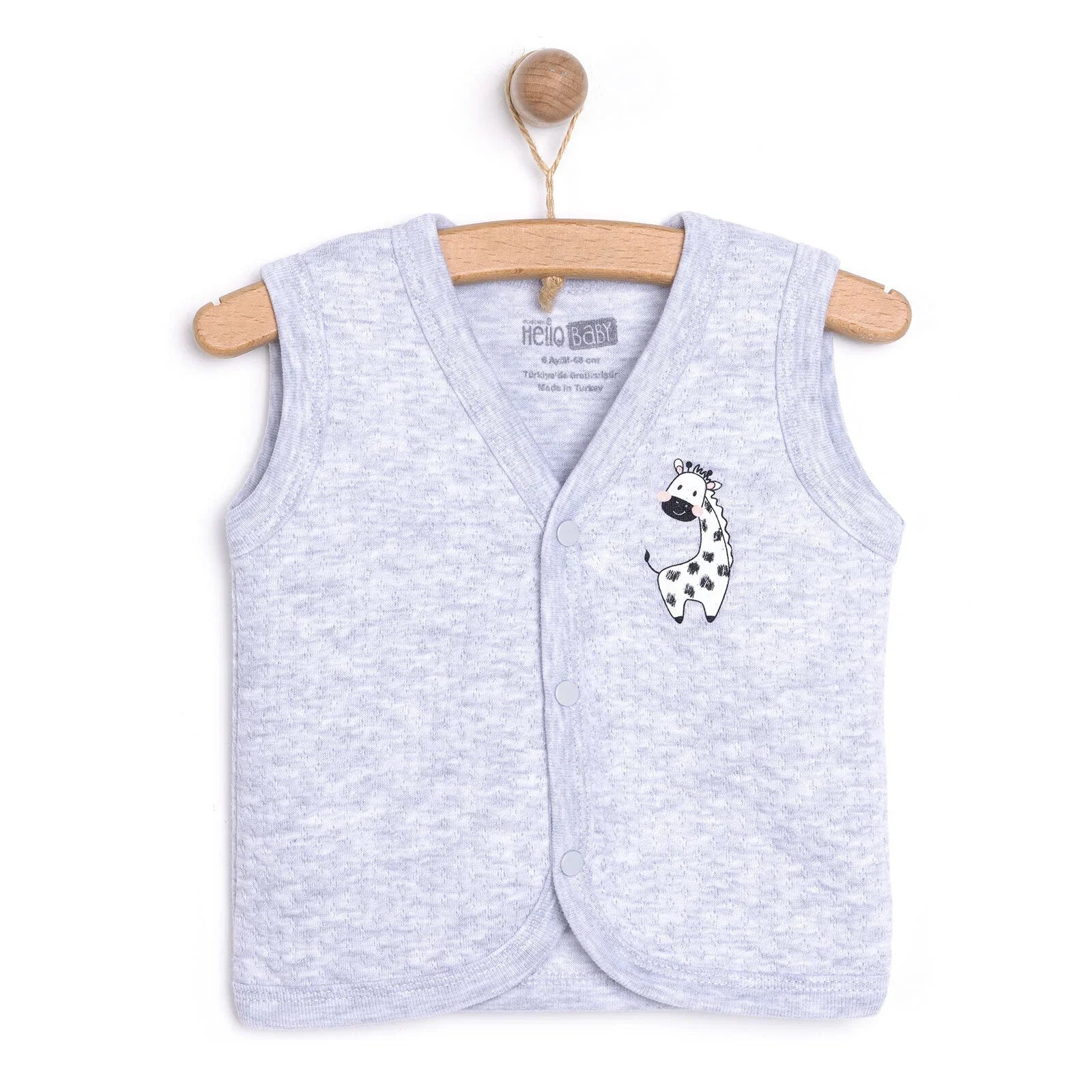 HelloBaby Unisex Classic Vest - Grey Melange - mezetto ebebek ebebek