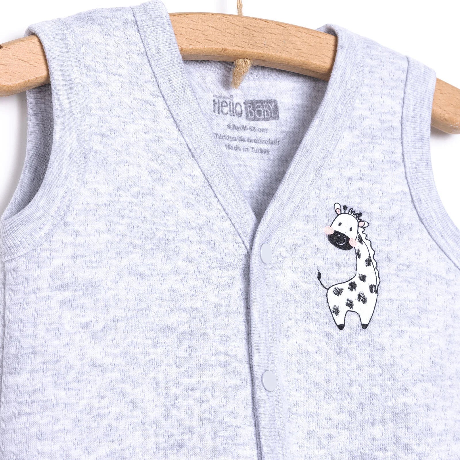 HelloBaby Unisex Classic Vest - Grey Melange - mezetto ebebek ebebek