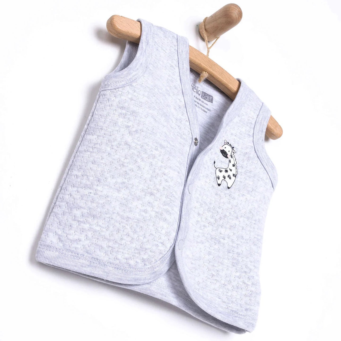 HelloBaby Unisex Classic Vest - Grey Melange - mezetto ebebek ebebek