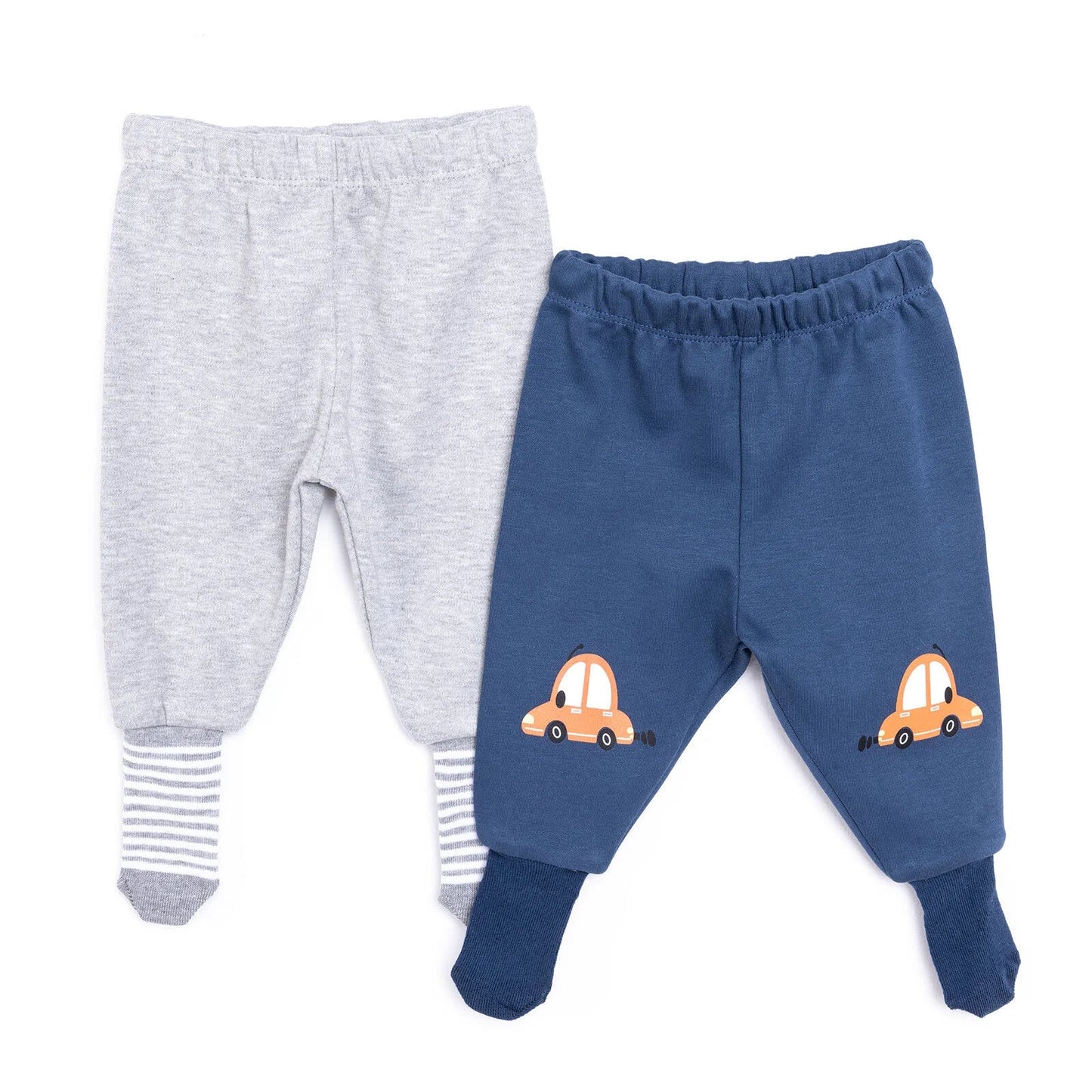 HelloBaby Unisex Footed Bottom 2 pcs - Navy Blue - mezetto ebebek ebebek