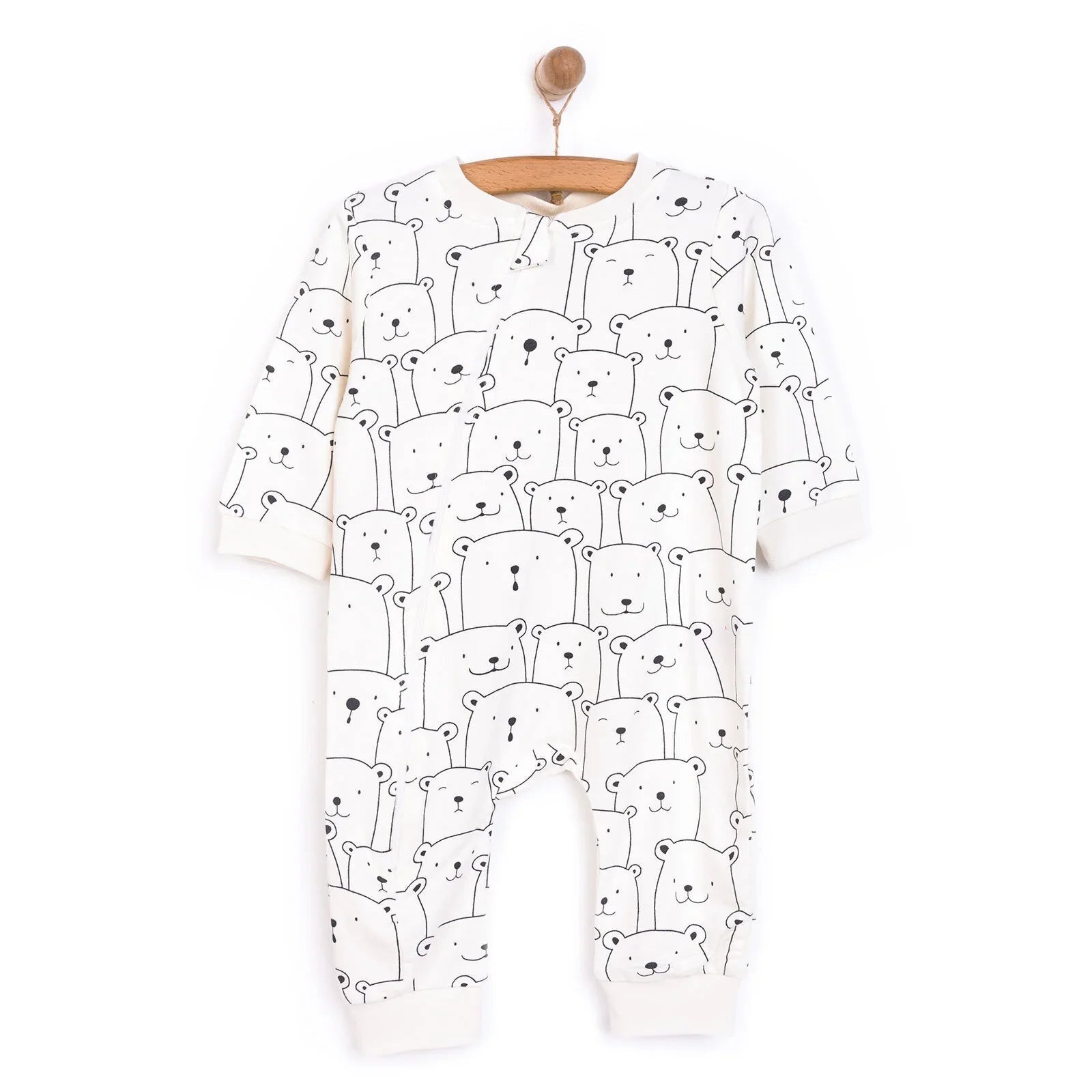 HelloBaby Unisex Jumpsuit - Ecru - mezetto ebebek ebebek
