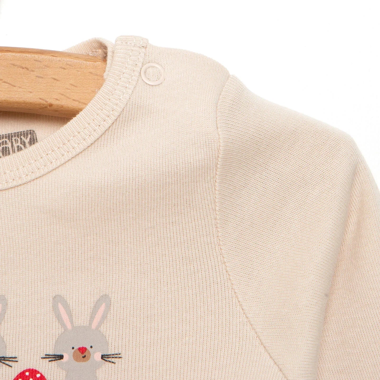 HelloBaby Unisex Long Sleeve Bodysuit - Beige - mezetto ebebek ebebek
