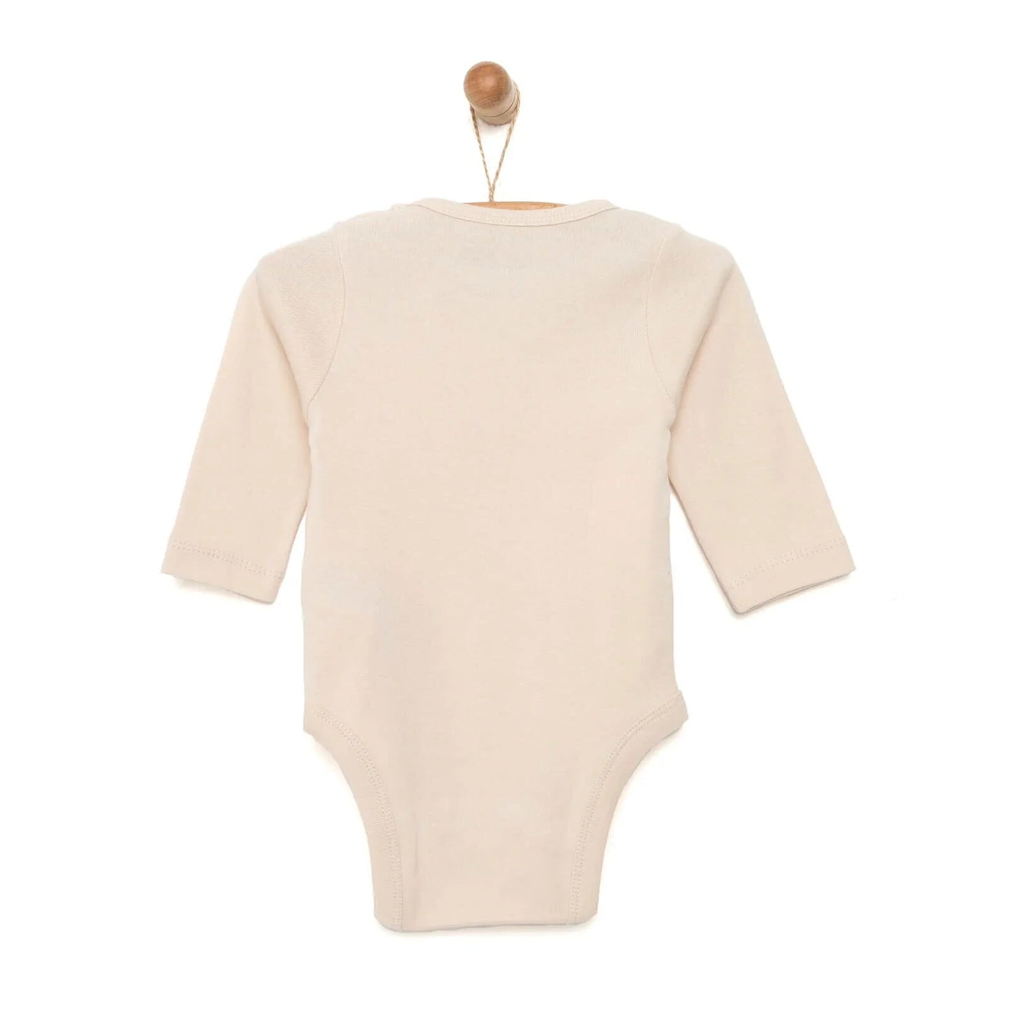 HelloBaby Unisex Long Sleeve Bodysuit - Beige - mezetto ebebek ebebek