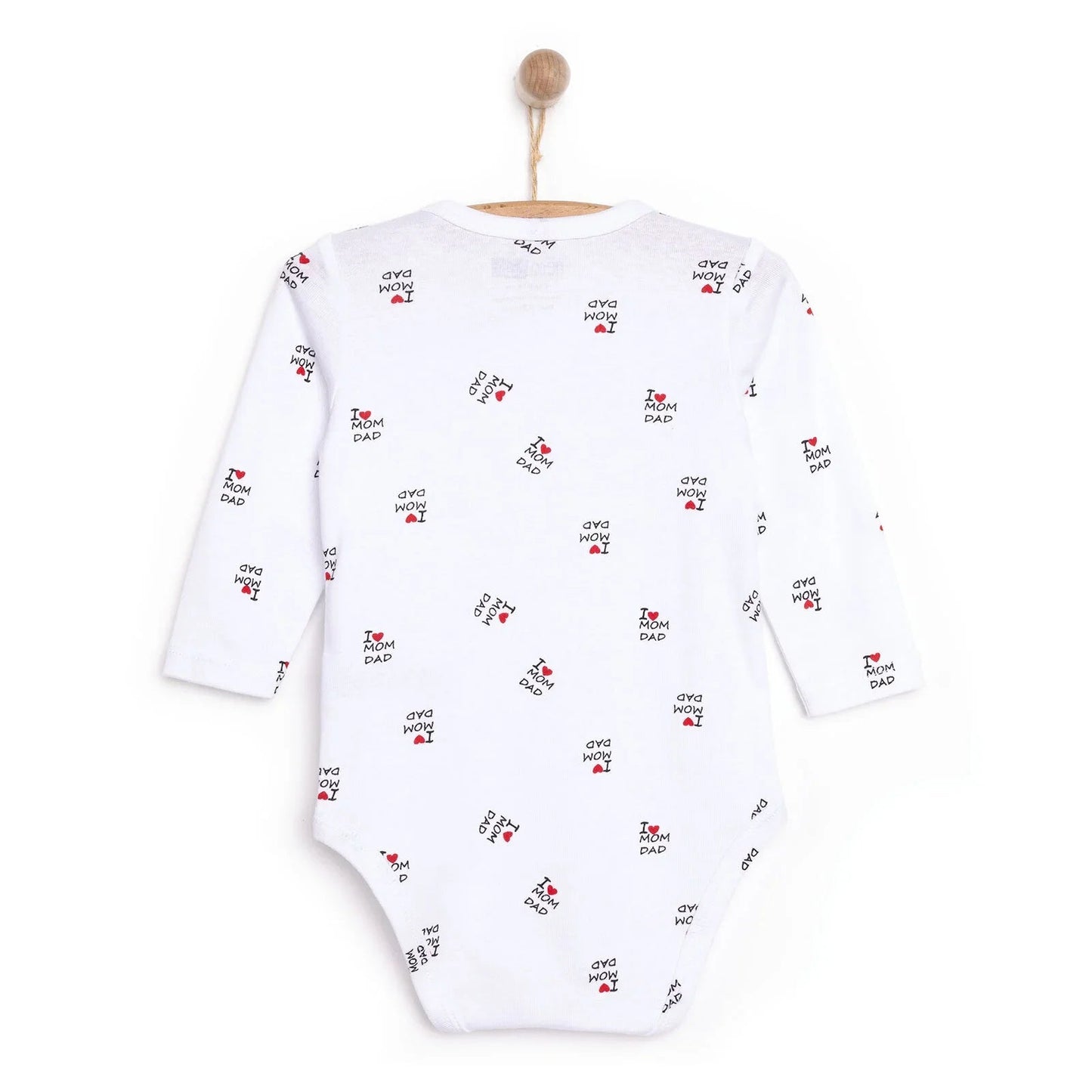 HelloBaby Unisex Long Sleeve Bodysuit - White - mezetto ebebek ebebek