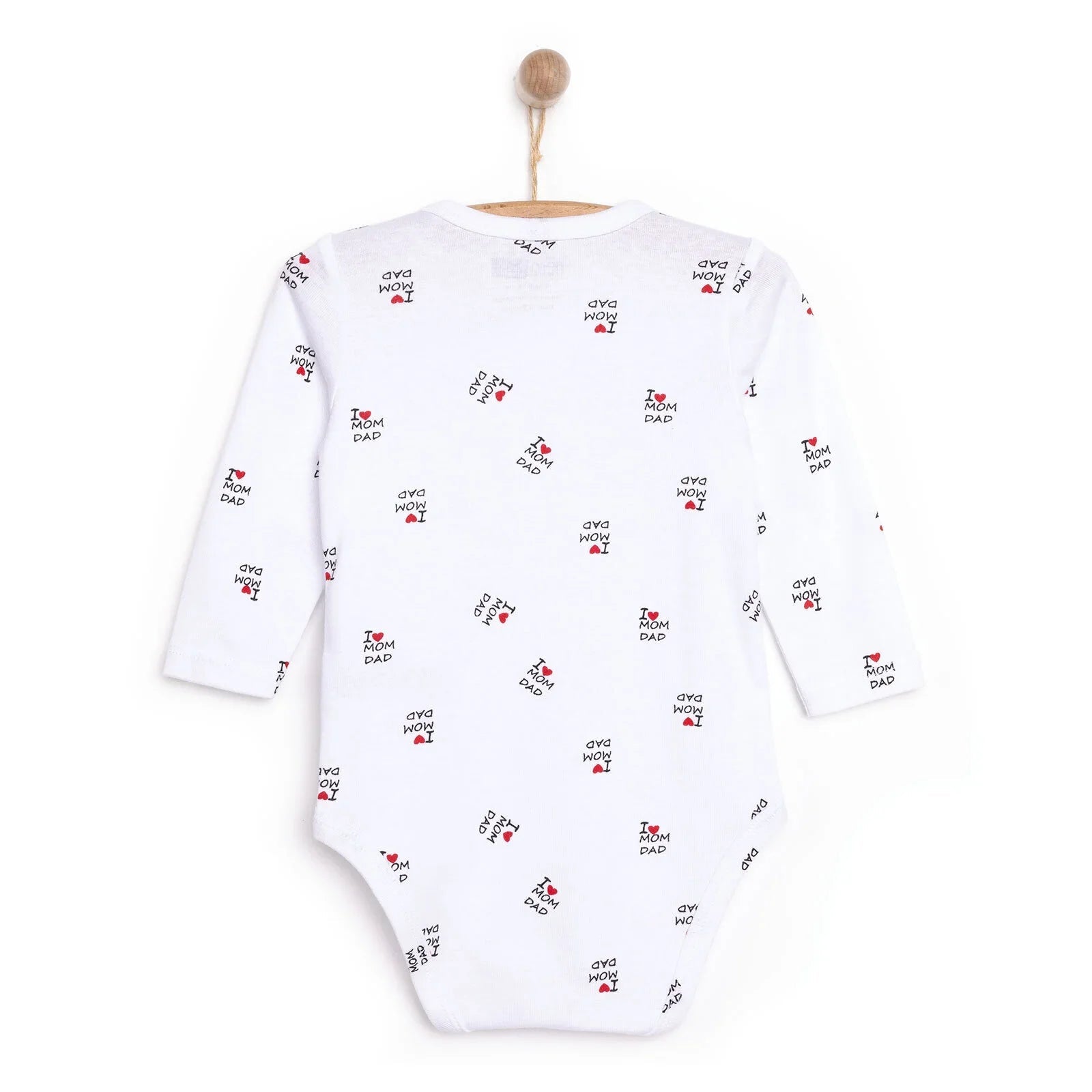HelloBaby Unisex Long Sleeve Bodysuit - White - mezetto ebebek ebebek