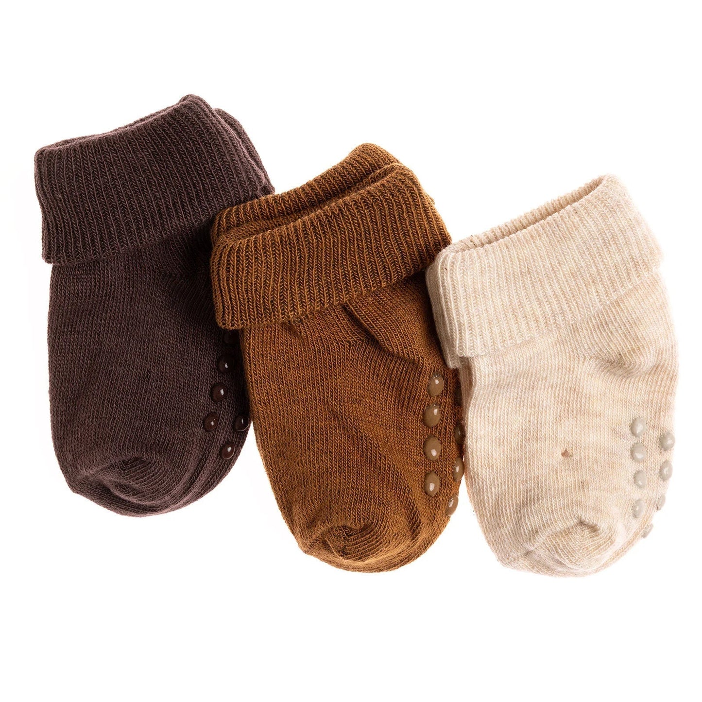 HelloBaby Unisex Pack of 3 Socks - Beige - mezetto ebebek ebebek