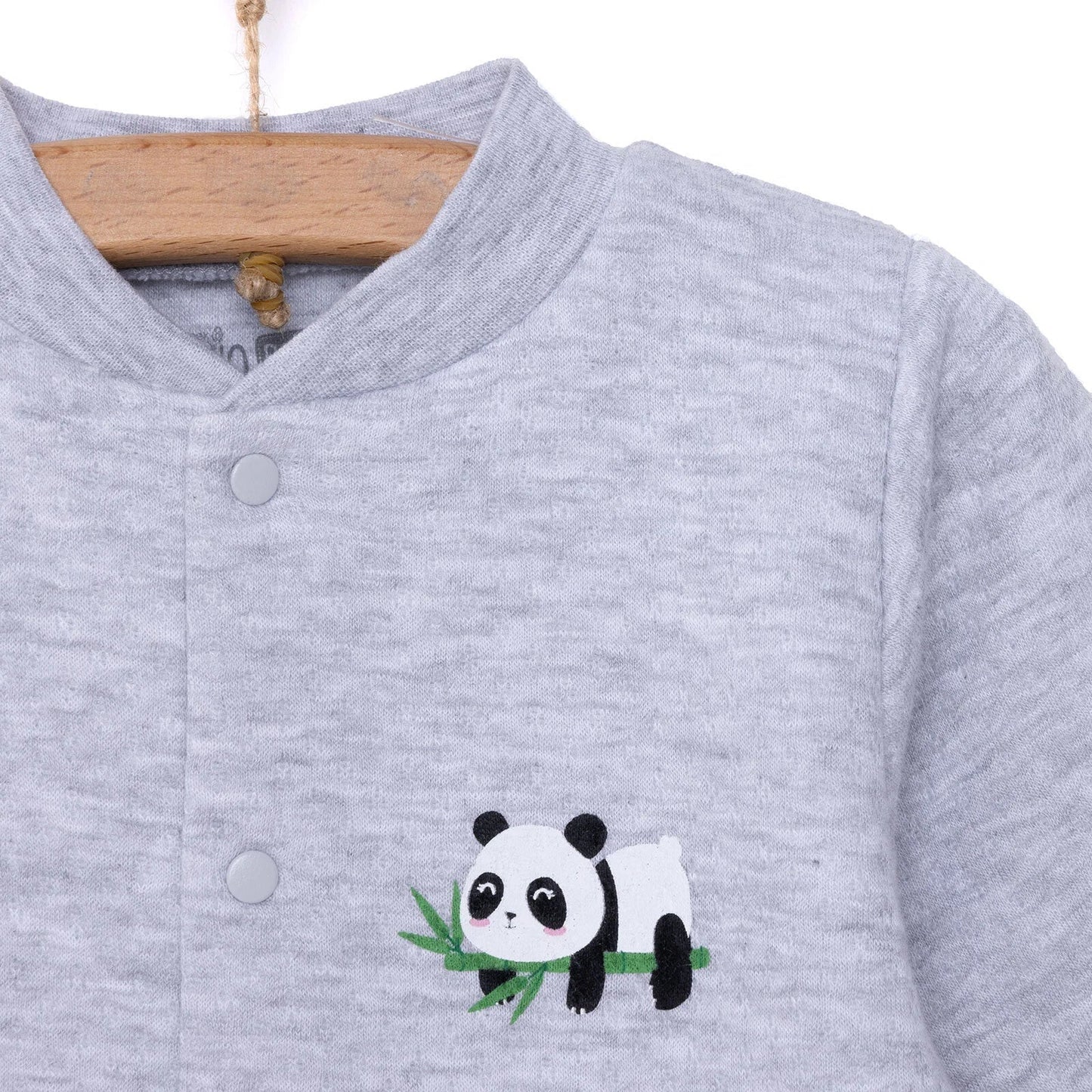 HelloBaby Unisex Quilted Cardigan - Grey Melange - mezetto ebebek ebebek