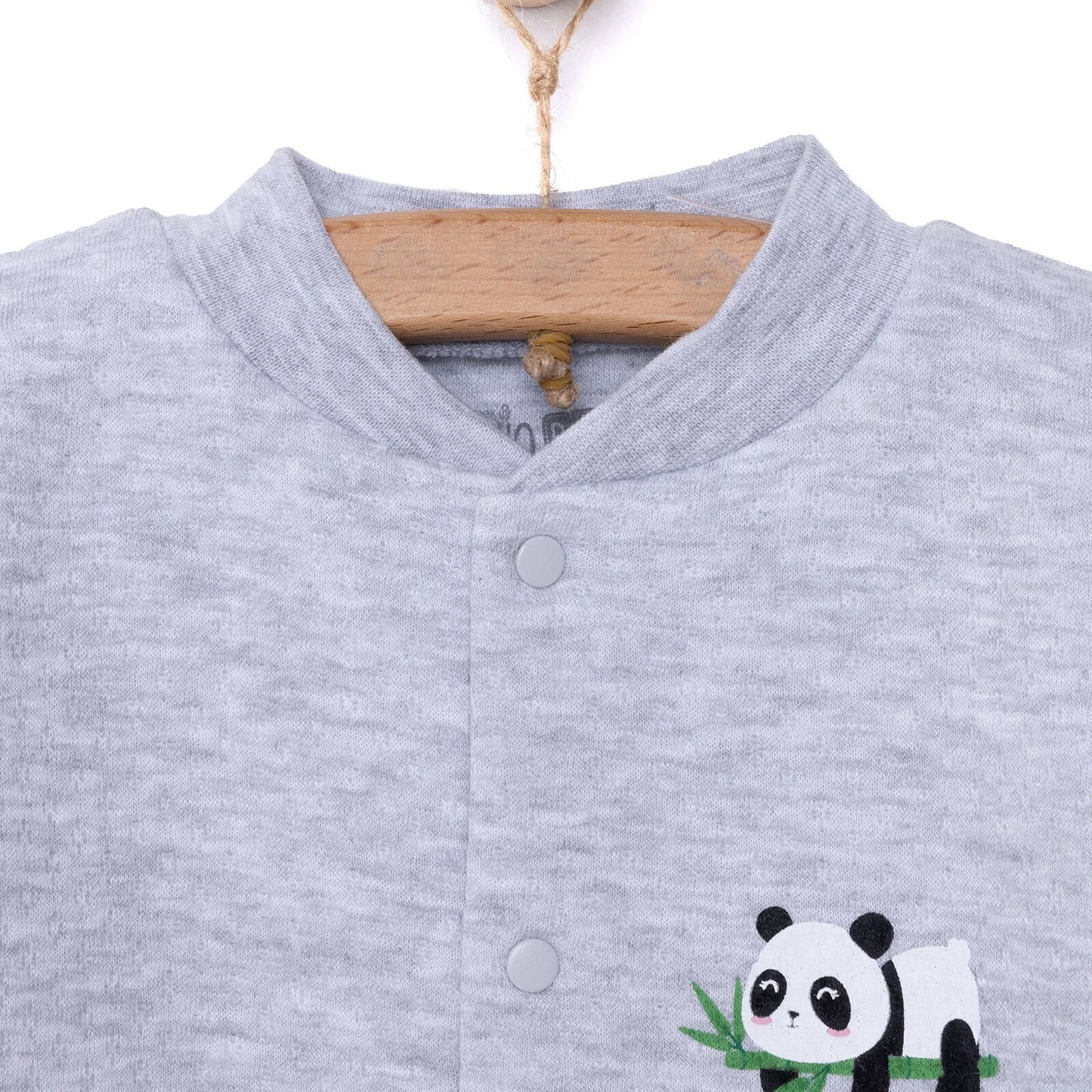 HelloBaby Unisex Quilted Cardigan - Grey Melange - mezetto ebebek ebebek