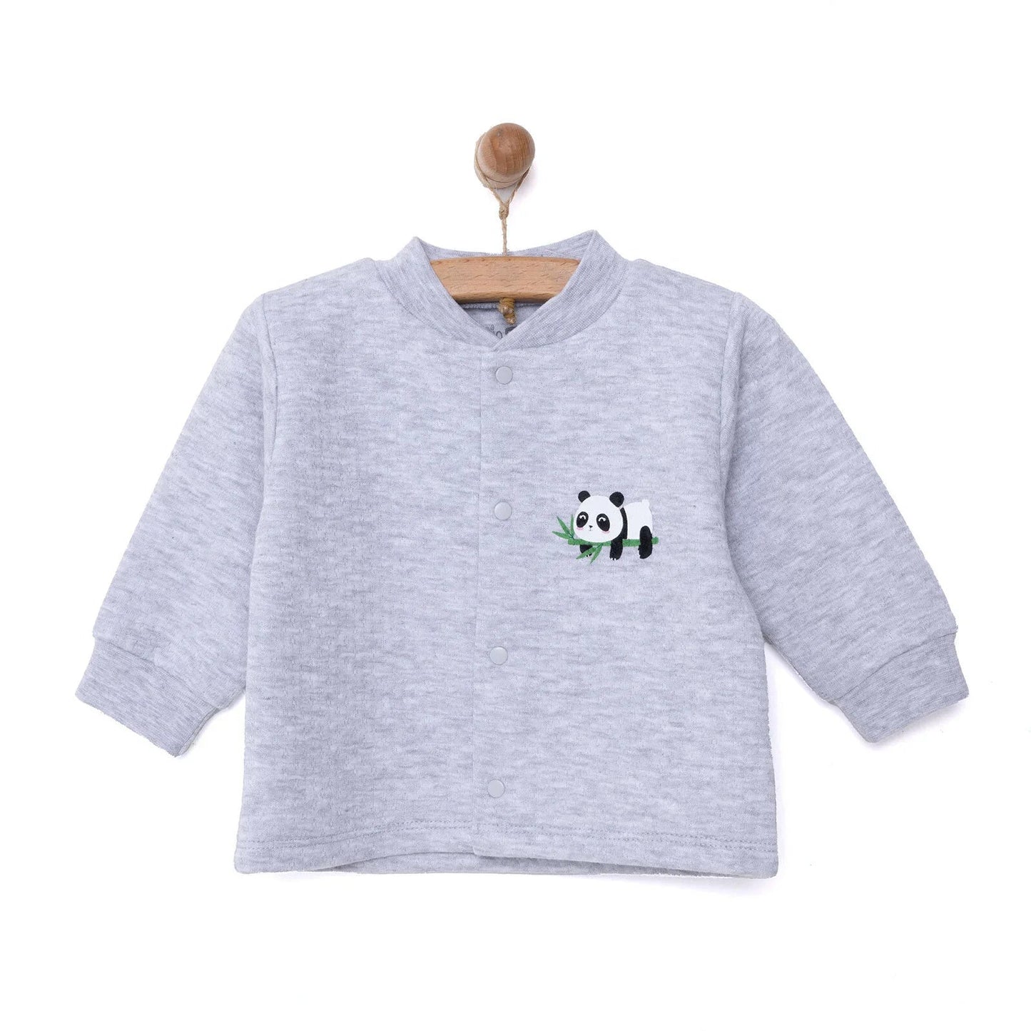 HelloBaby Unisex Quilted Cardigan - Grey Melange - mezetto ebebek ebebek