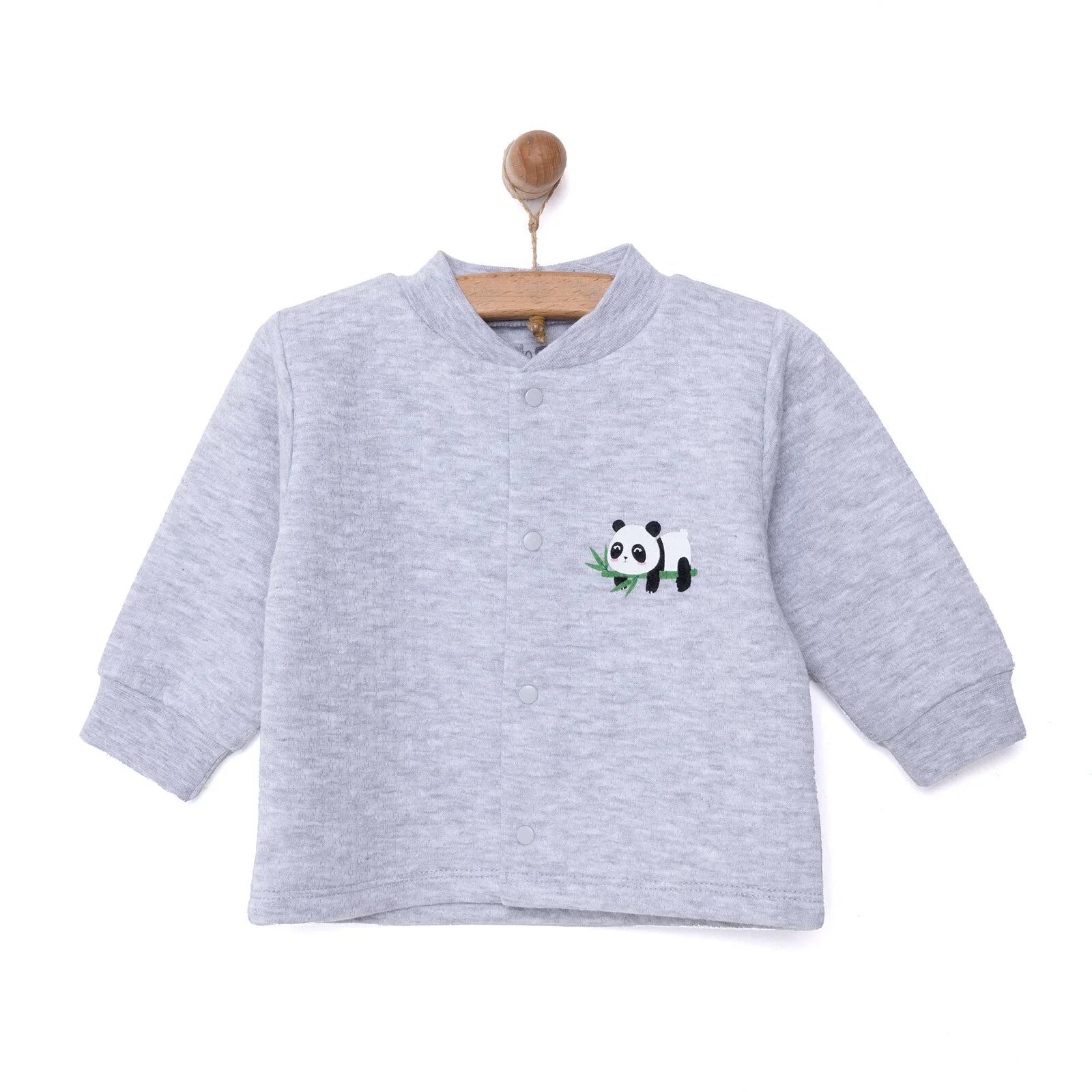HelloBaby Unisex Quilted Cardigan - Grey Melange - mezetto ebebek ebebek
