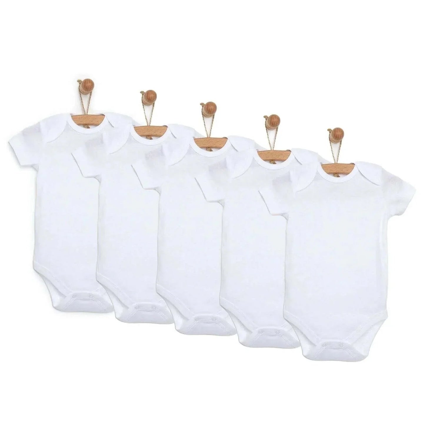 HelloBaby Unisex Short Sleeve Bodysuit 5 pcs - mezetto ebebek ebebek