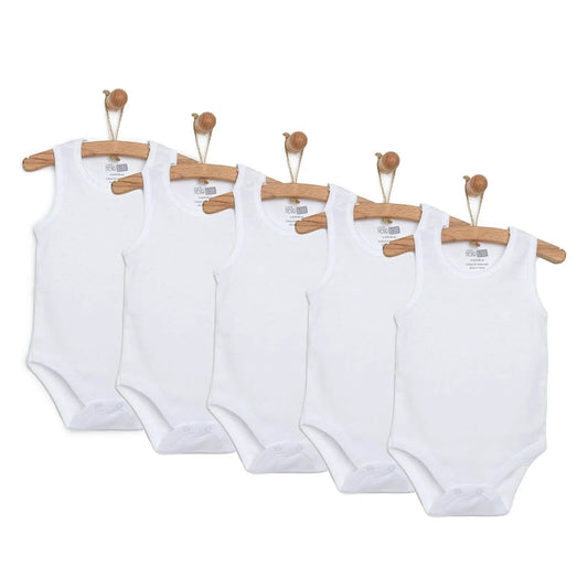 HelloBaby Unisex Sleeveless Bodysuit 5 pcs - mezetto ebebek ebebek