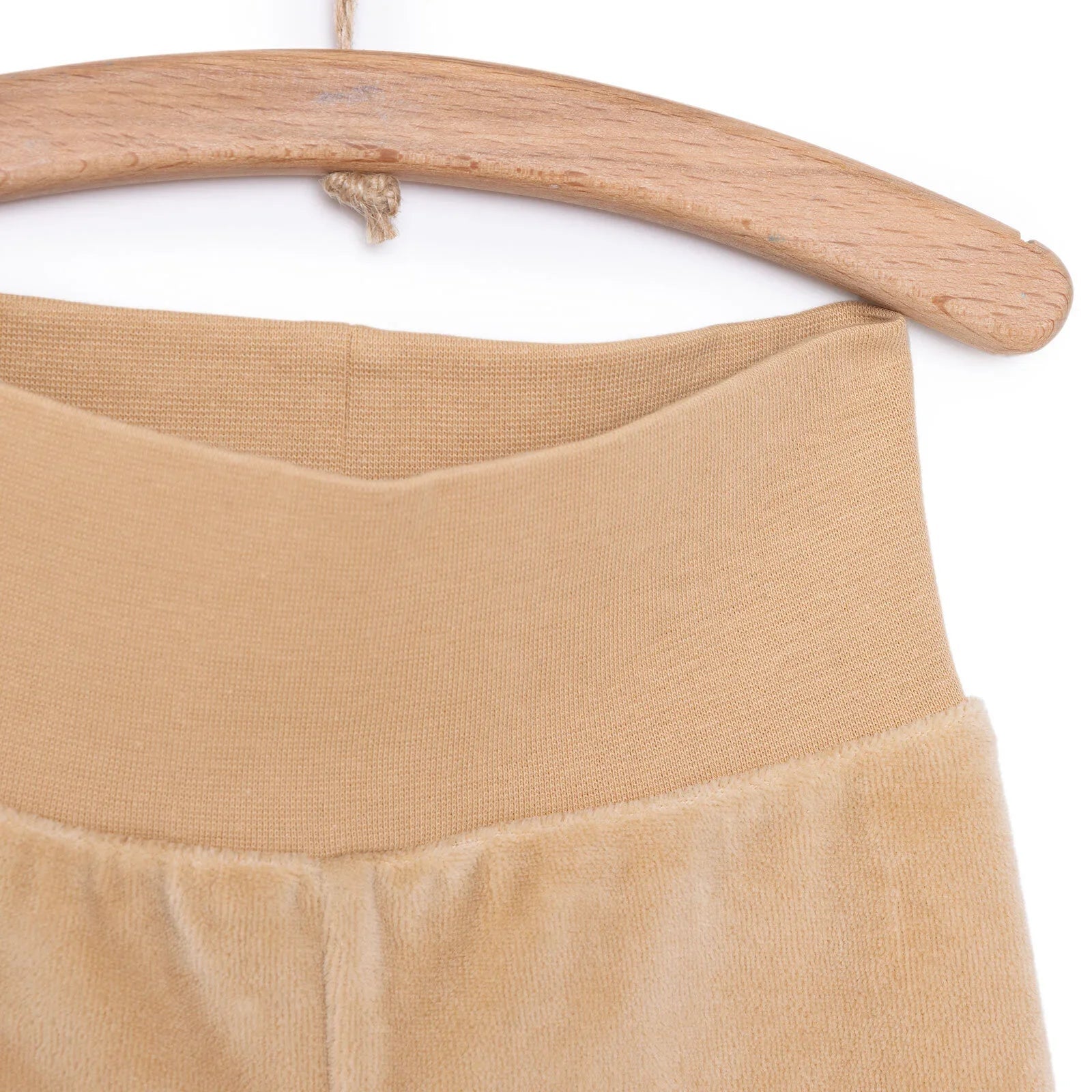 HelloBaby Unisex Velvet Footed Bottom - Beige - mezetto ebebek ebebek