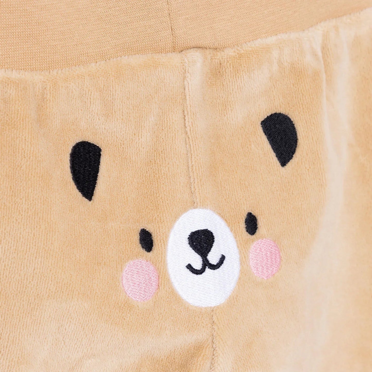 HelloBaby Unisex Velvet Footed Bottom - Beige - mezetto ebebek ebebek