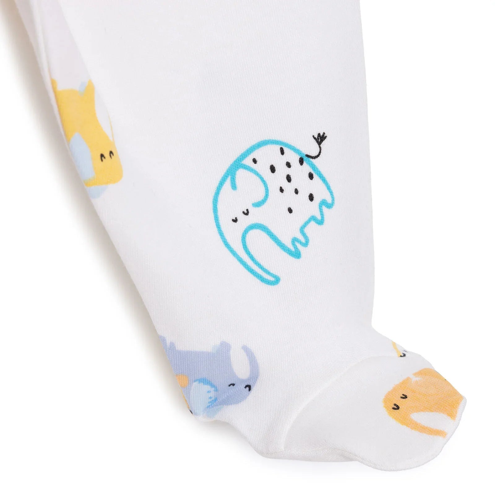 HelloBaby Unisex Wrapover Top - Footed Bottom - Ecru - mezetto ebebek ebebek
