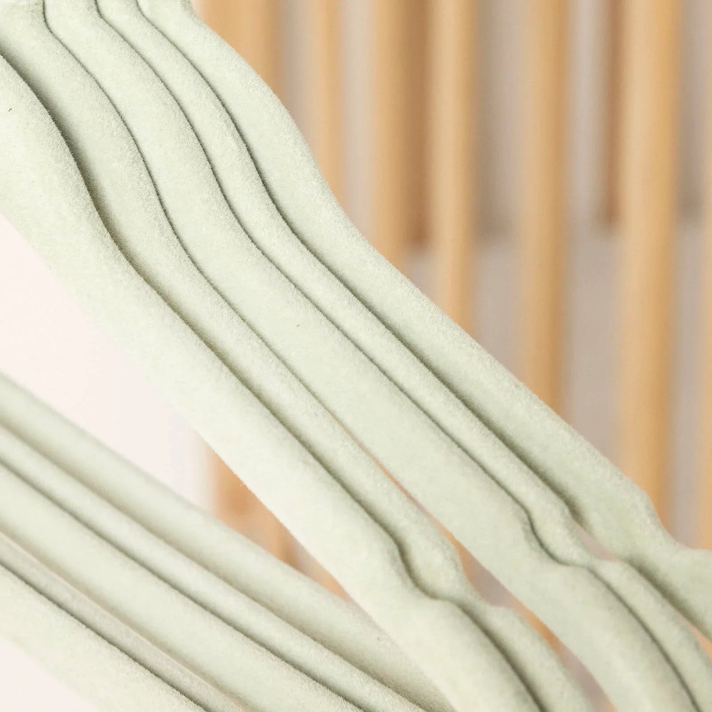 HelloBaby Velvet 5 pcs Hangers - Light Green - mezetto ebebek ebebek