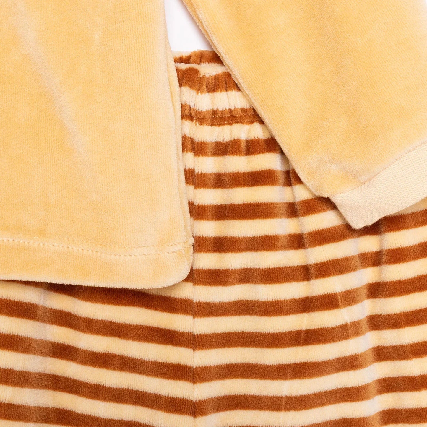 HelloBaby Velvet Pyjama Set - Light Brown - mezetto ebebek ebebek