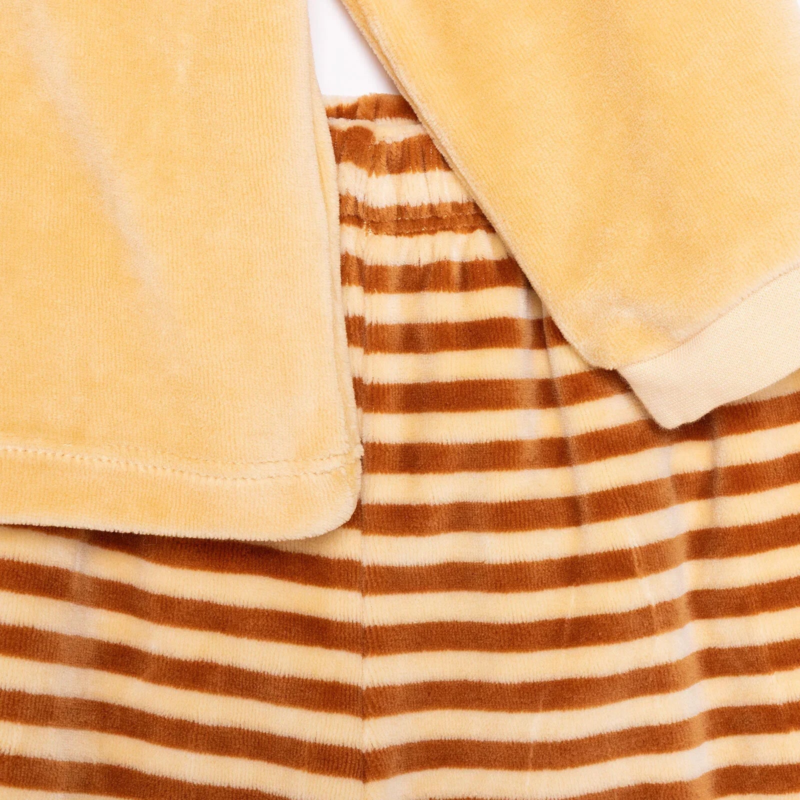 HelloBaby Velvet Pyjama Set - Light Brown - mezetto ebebek ebebek