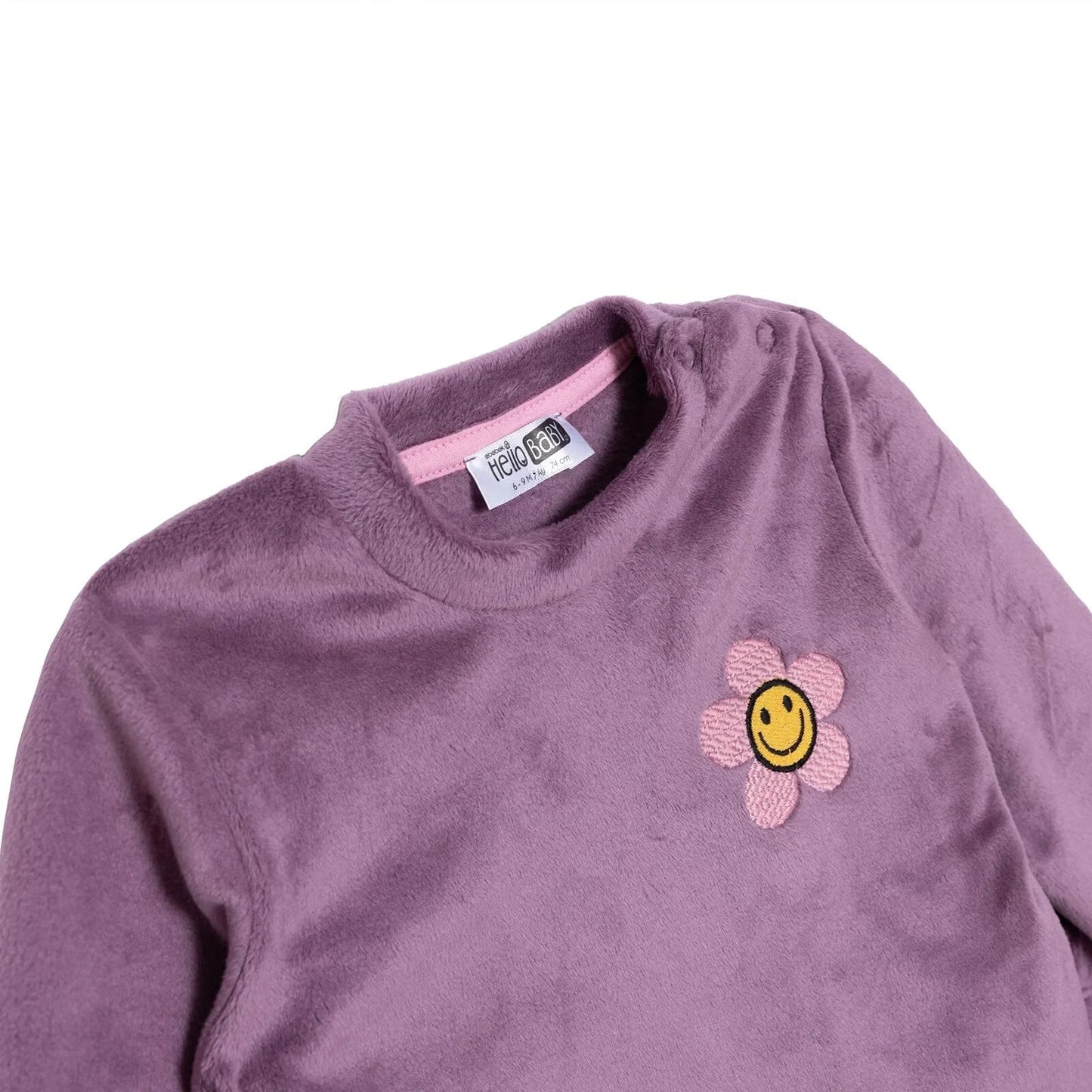 HelloBaby Velvet Pyjamas - Purple - mezetto ebebek ebebek