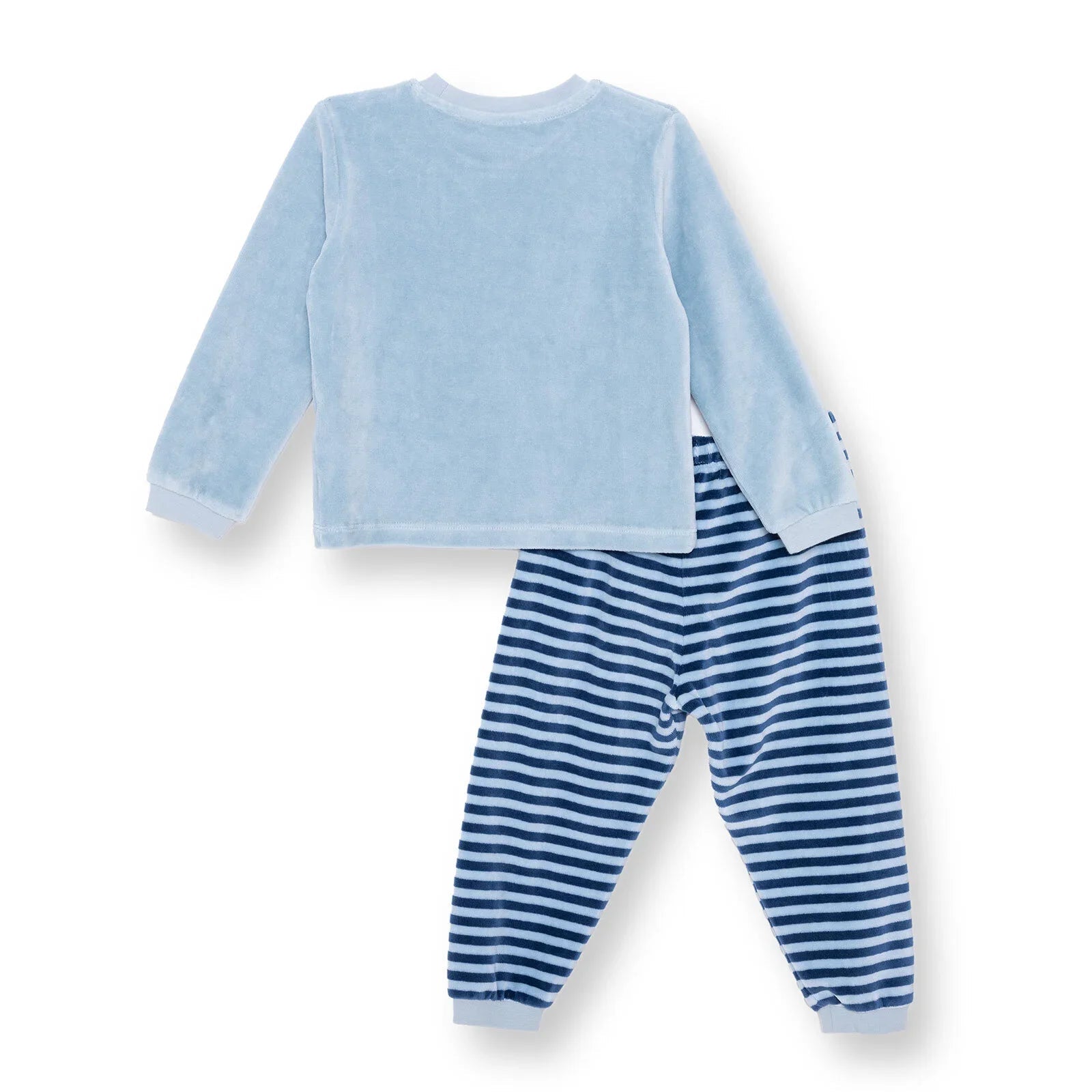 HelloBaby Velvet Pyjamas Set - Blue - mezetto ebebek ebebek