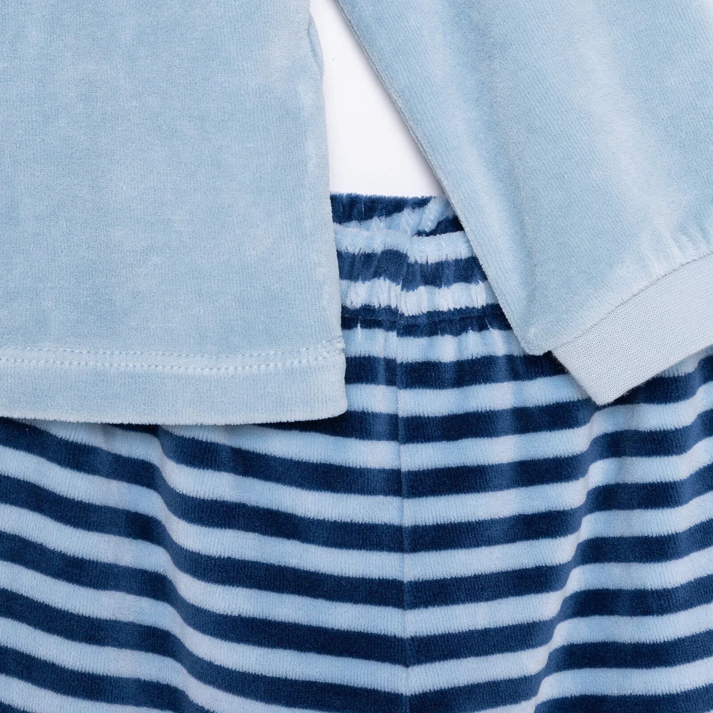 HelloBaby Velvet Pyjamas Set - Blue - mezetto ebebek ebebek