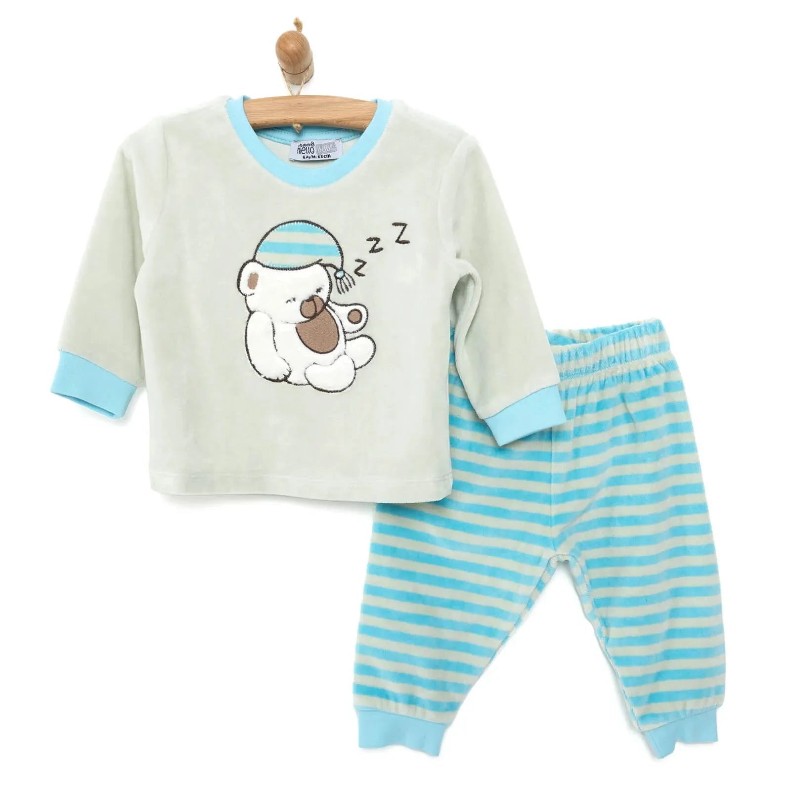 HelloBaby Velvet Pyjamas Set - mezetto ebebek ebebek