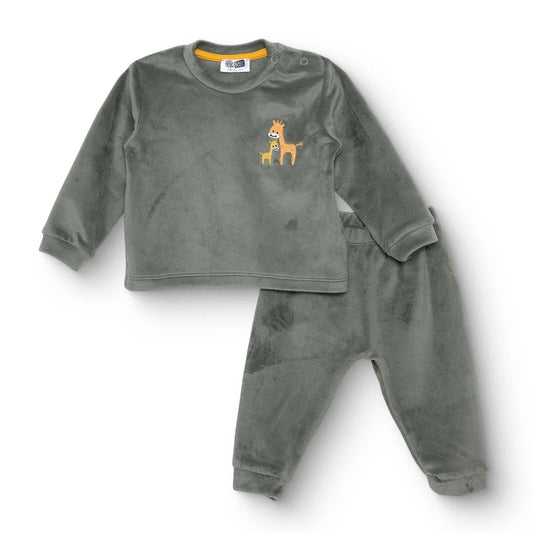 HelloBaby Velvet Pyjamas Set - Green - mezetto ebebek ebebek