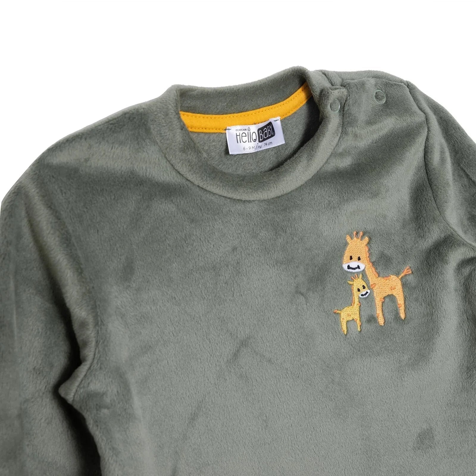 HelloBaby Velvet Pyjamas Set - Green - mezetto ebebek ebebek
