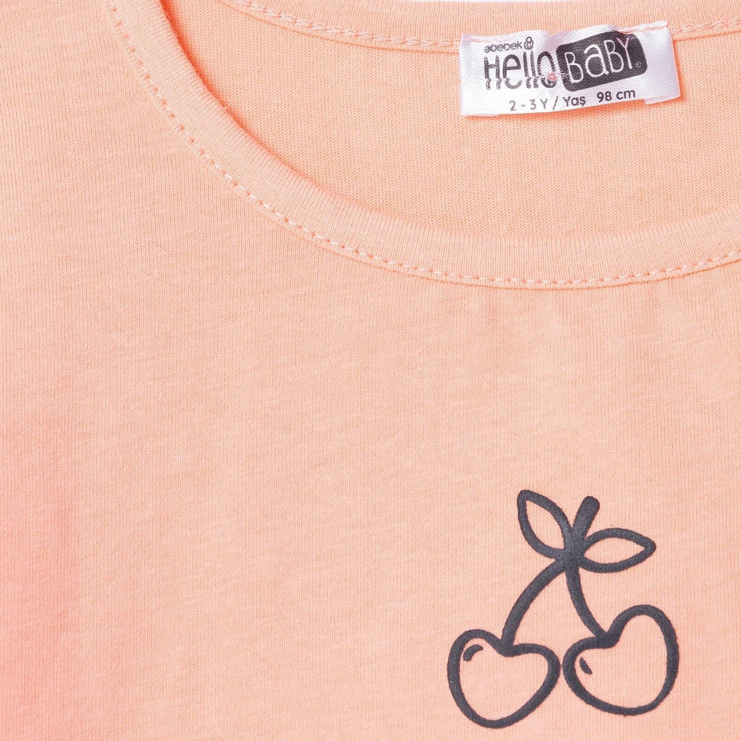 HelloBaby Winter Cherry Blouse - Leggings - Salmon - mezetto ebebek ebebek