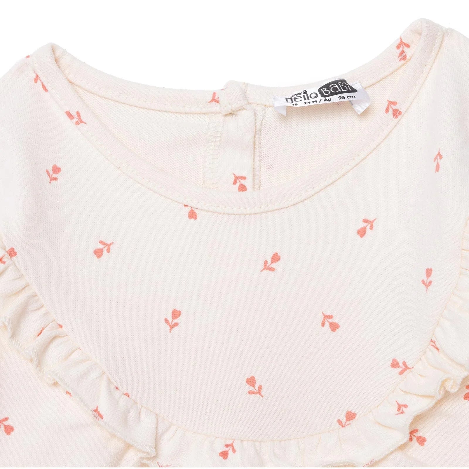 HelloBaby Winter Cherry Dress - Ecru Printed - mezetto ebebek ebebek