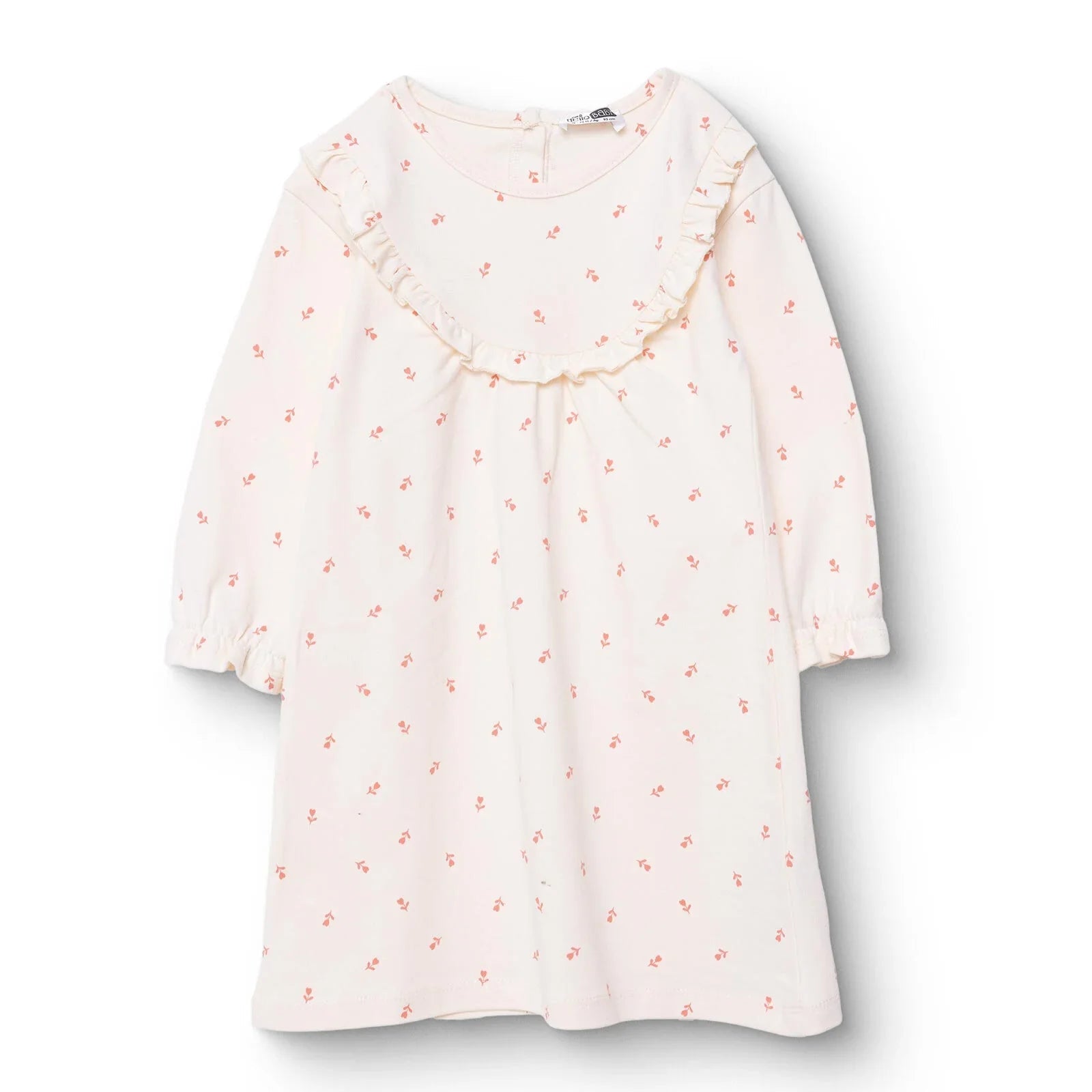 HelloBaby Winter Cherry Dress - Ecru Printed - mezetto ebebek ebebek