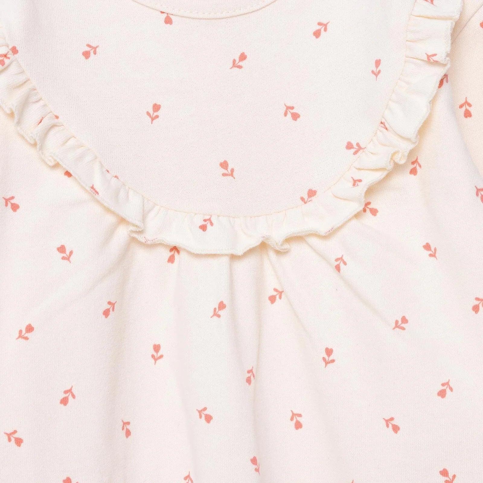 HelloBaby Winter Cherry Dress - Ecru Printed - mezetto ebebek ebebek
